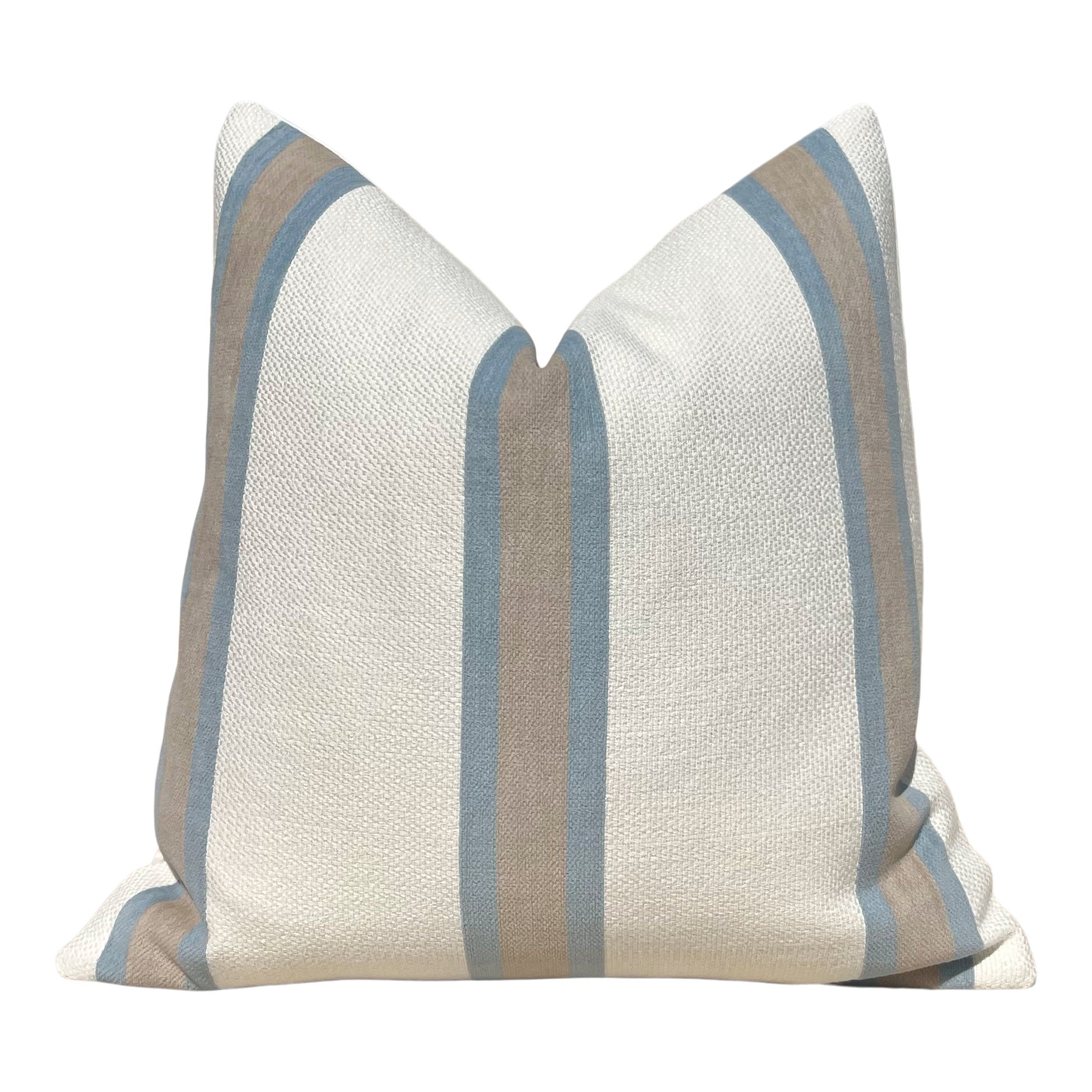 Thibaut Abito Stripe Woven Pillow in Powder Blue