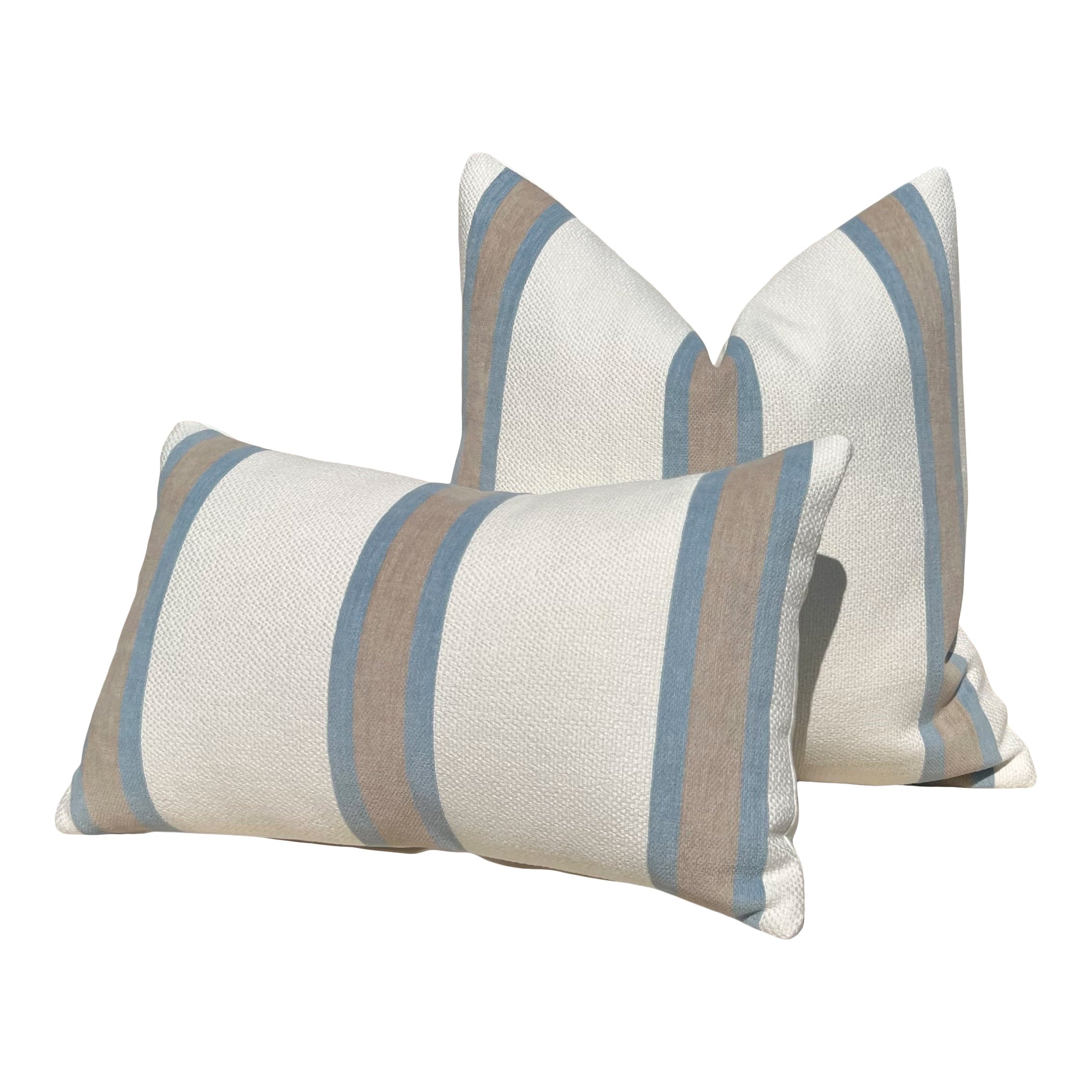 Thibaut Abito Stripe Woven Pillow in Powder Blue