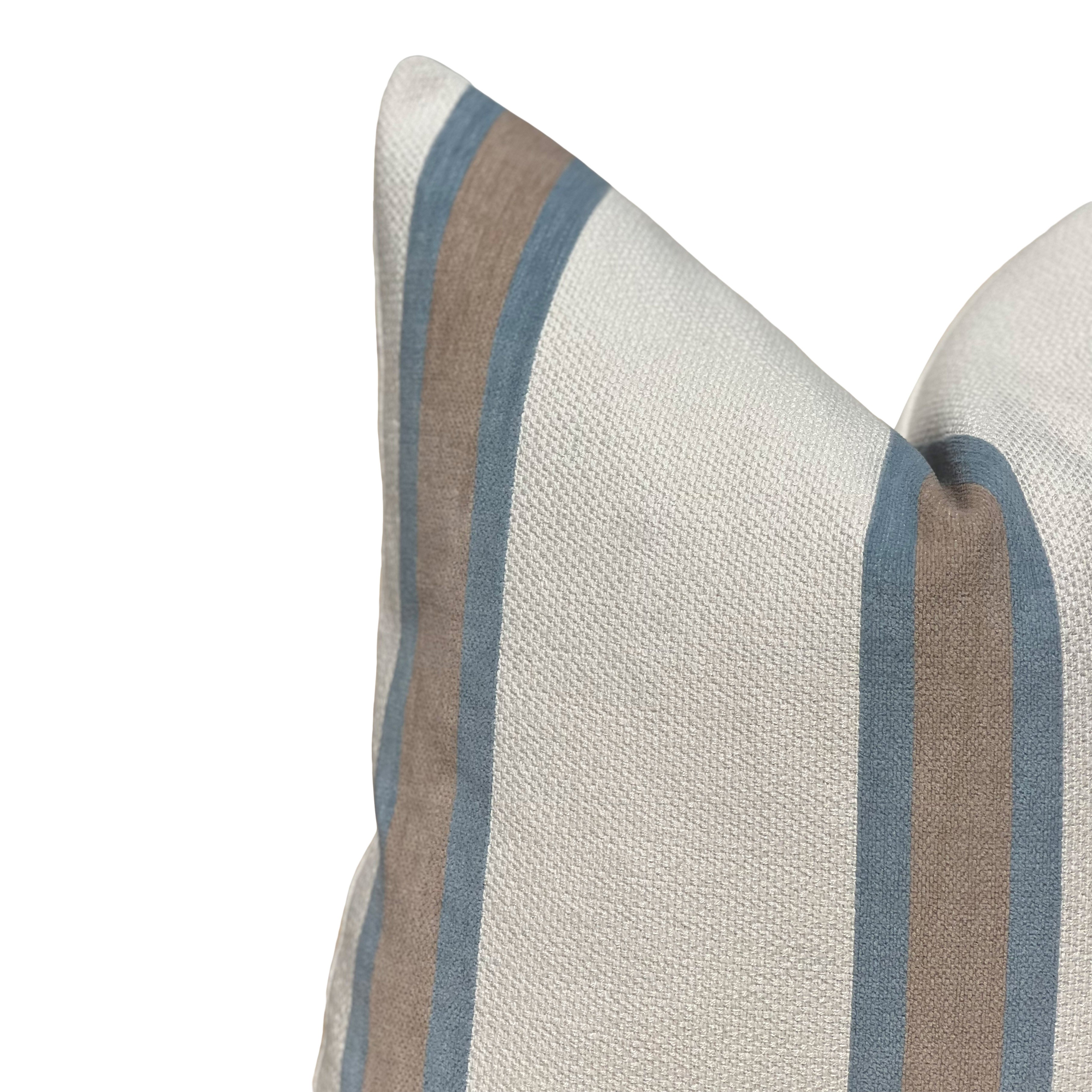 Thibaut Abito Stripe Woven Pillow in Powder Blue