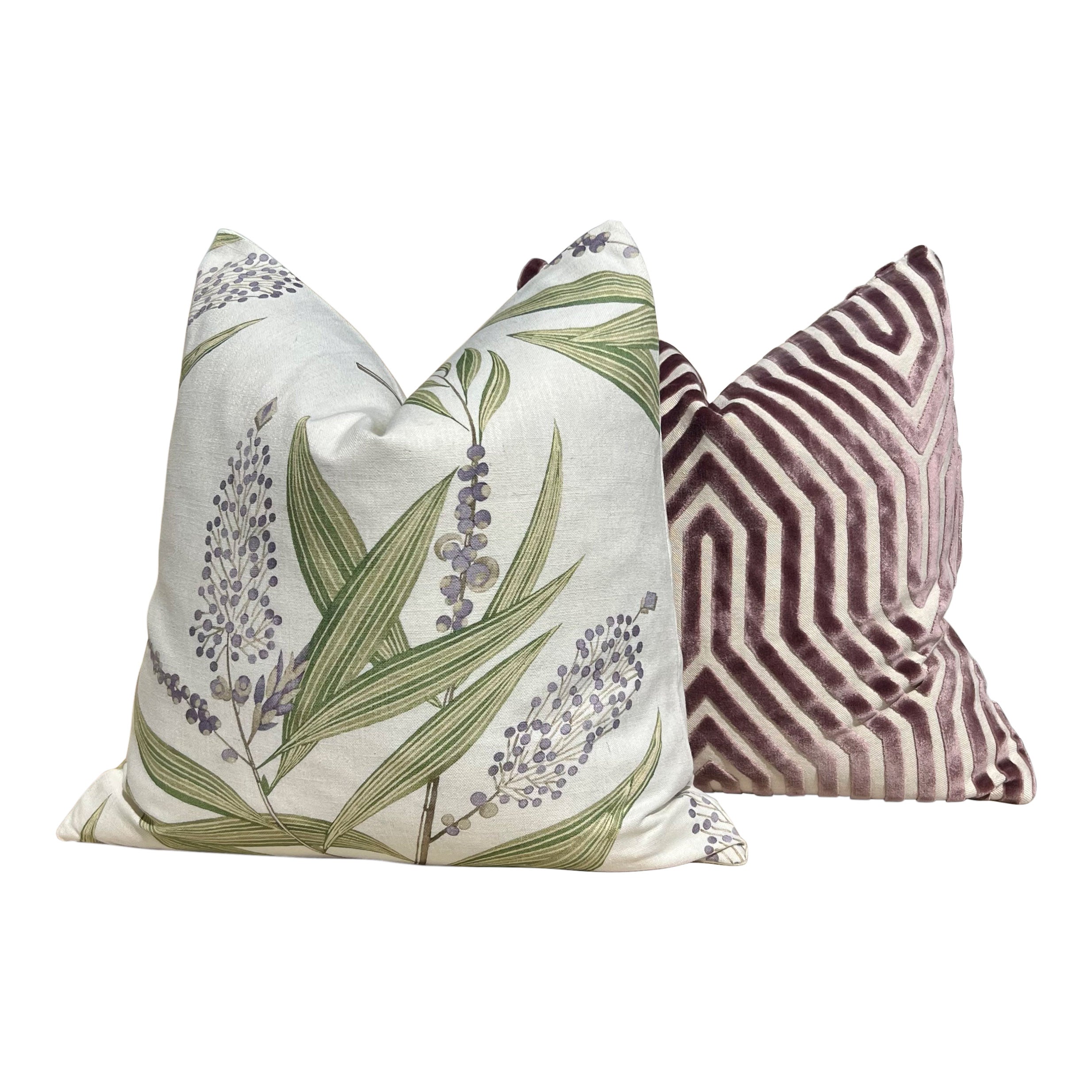 Thiabut Winter Bud Floral Pillow in Lavender