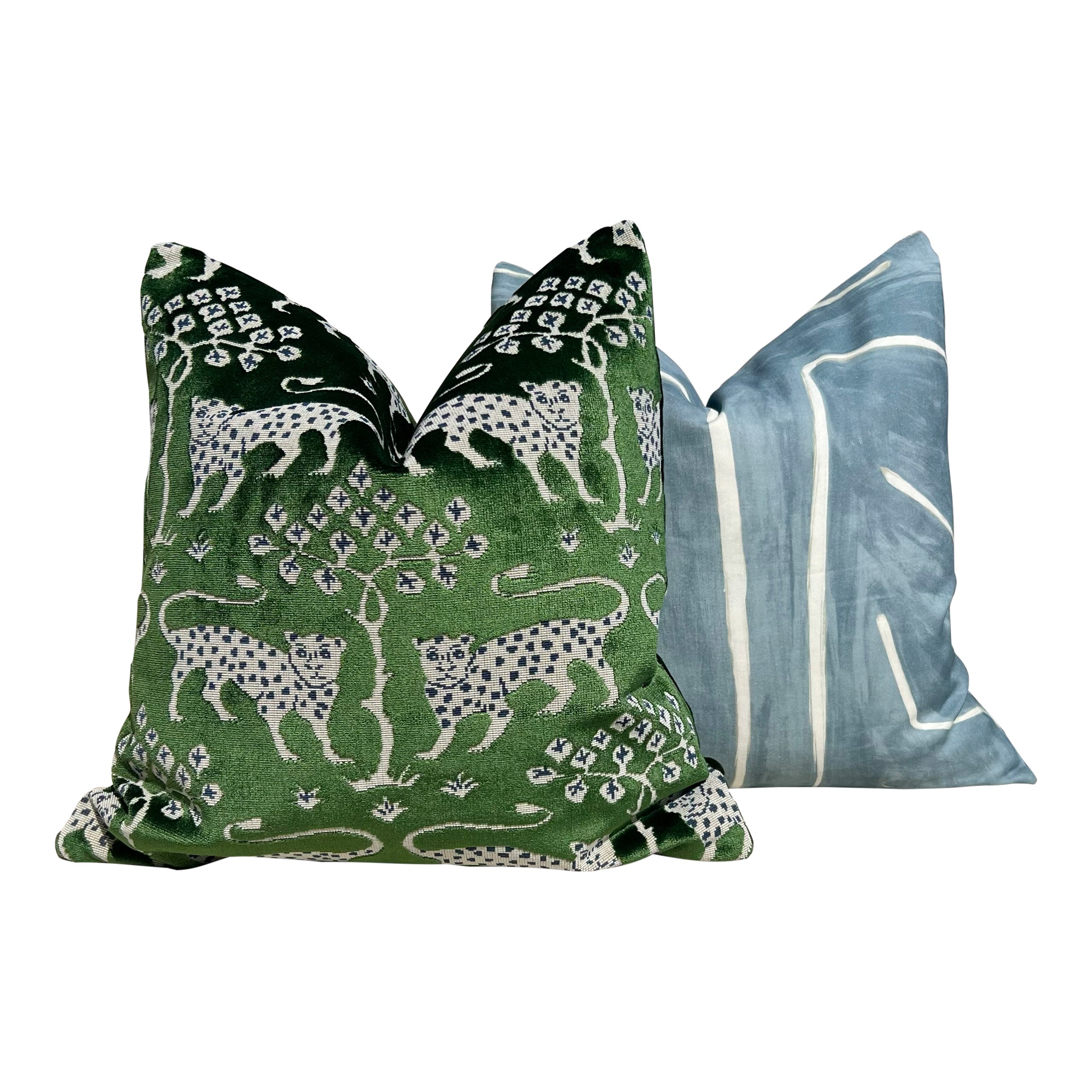 Graffito Pillow in Deep Sky – Luxury Designer Pillows