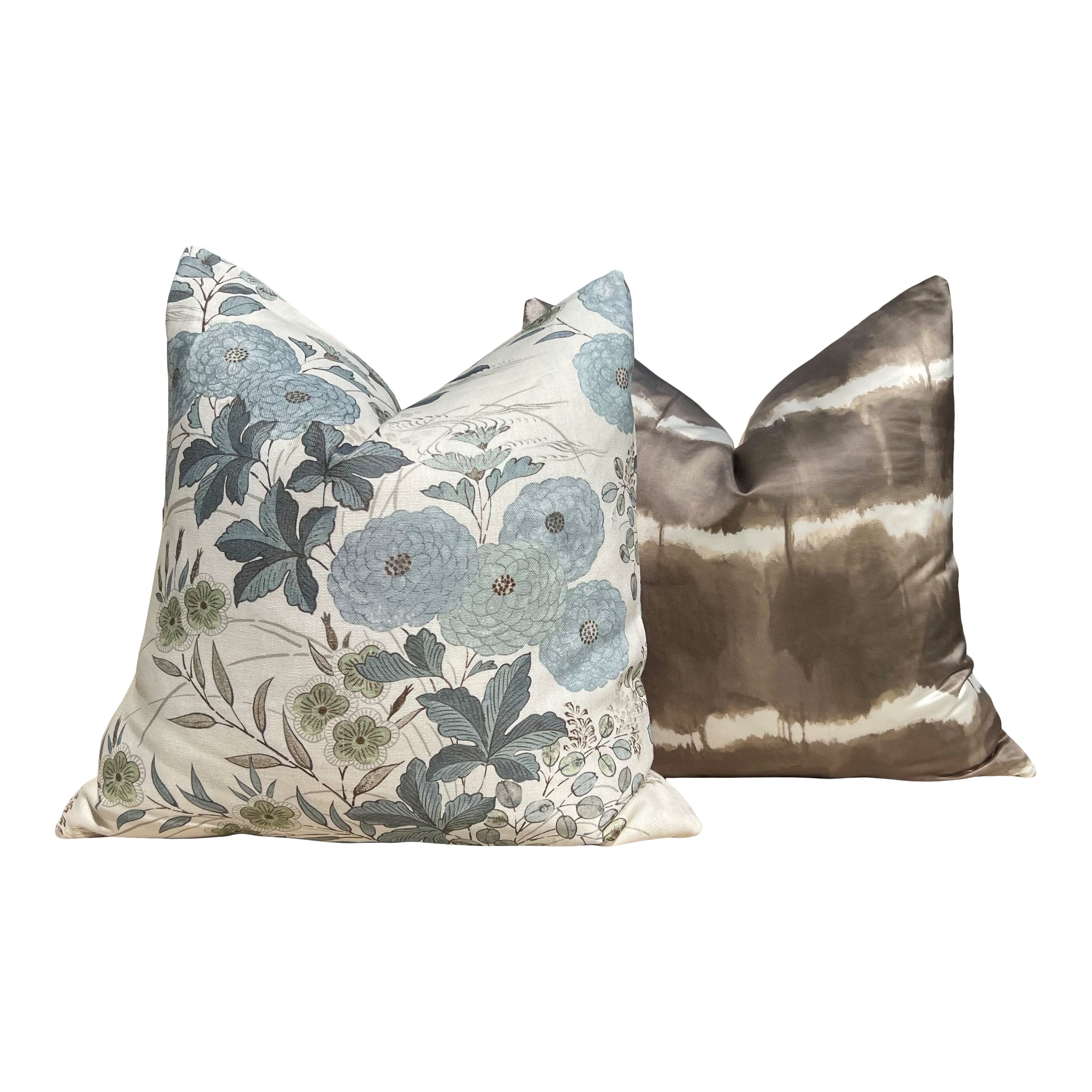 Kravet Couture Fiorella Pillow in Mineral Blue.