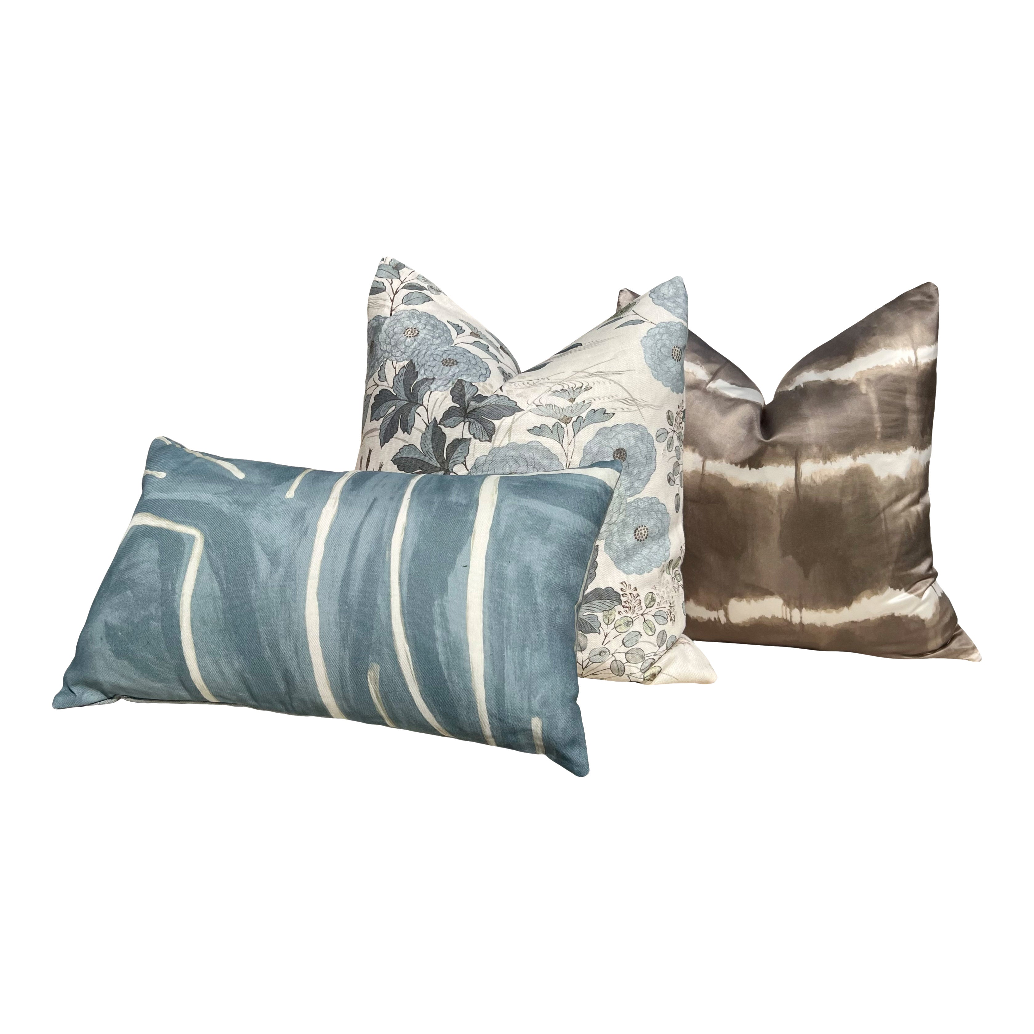 Geomteric Pillow in Deep Sky – Luxury Designer Pillows