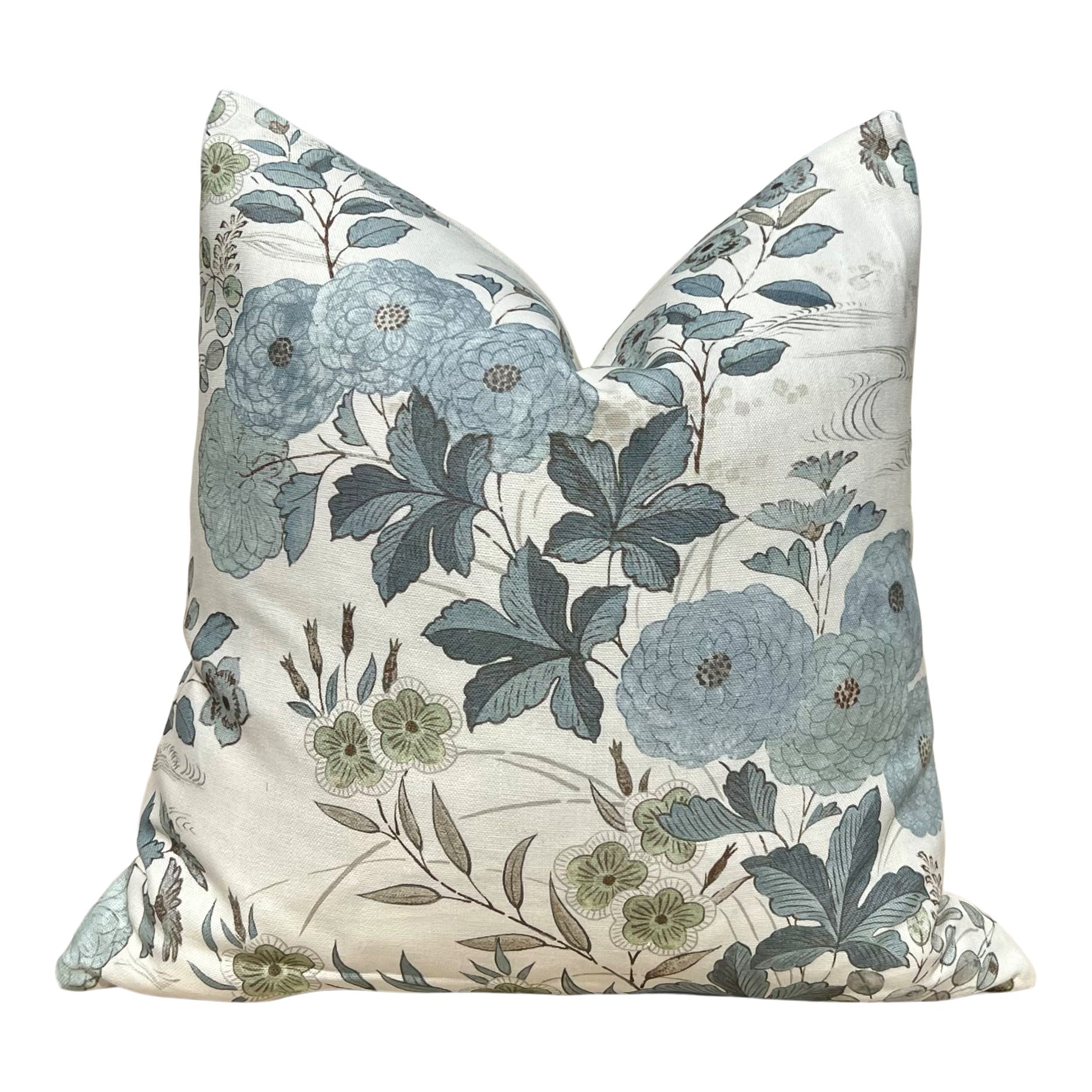 Kravet Couture Fiorella Pillow in Mineral Blue.