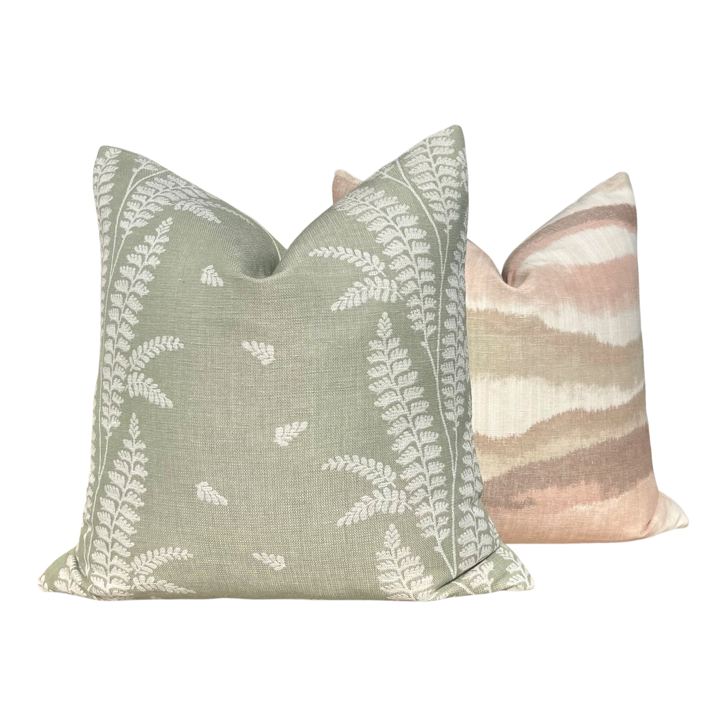 Schumacher Chandler Warp Linen Pillow Blush, Beige
