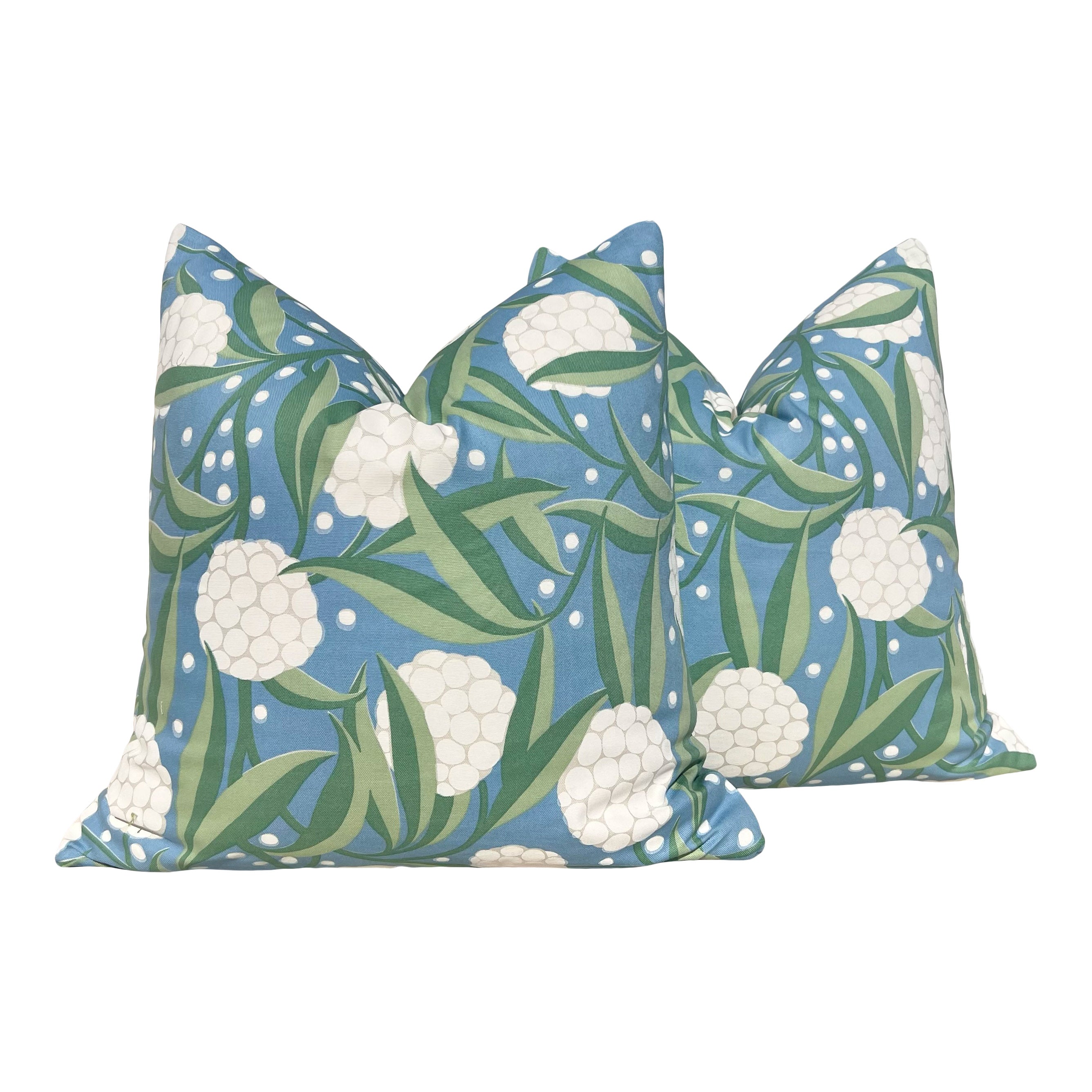 Schumacher Rubus Pillow in Blue and Green