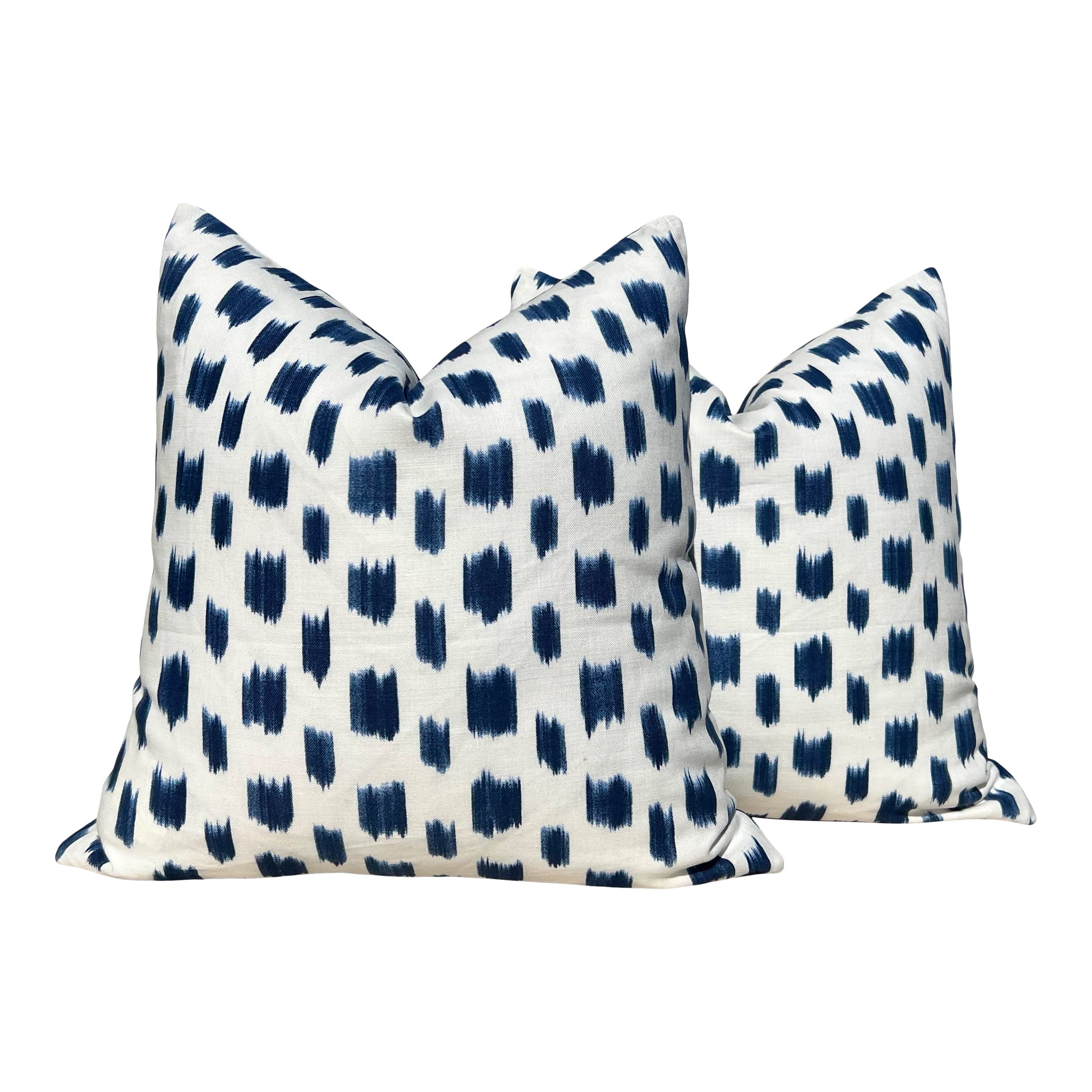 Schumacher Izmir Ikat Pillow - Blue, White