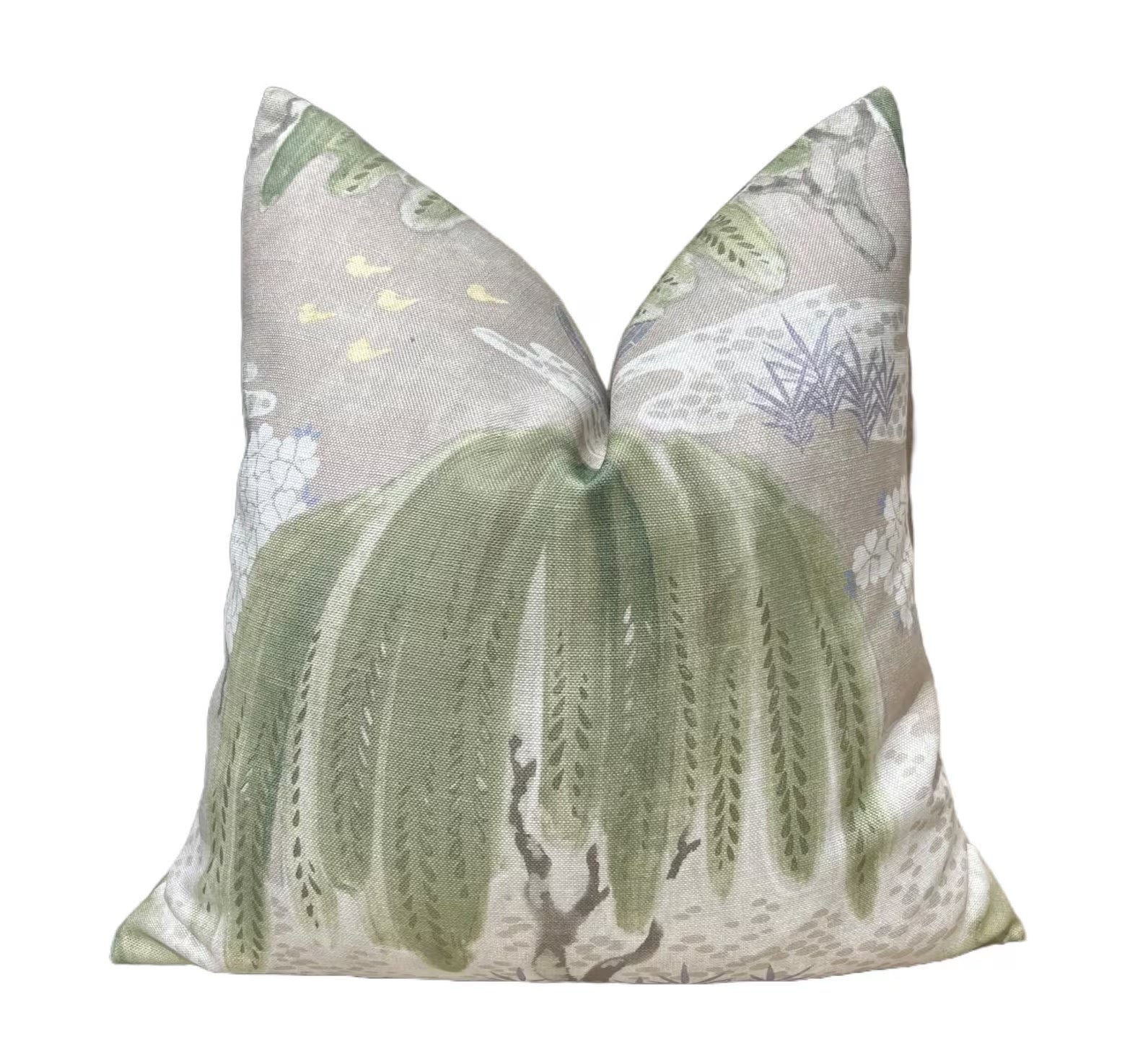 Sale!!!!! Price is for 2 - 20"X20" Ready to Ship Thibaut Willow Tree Pillow Covers - Beige, Sage Green