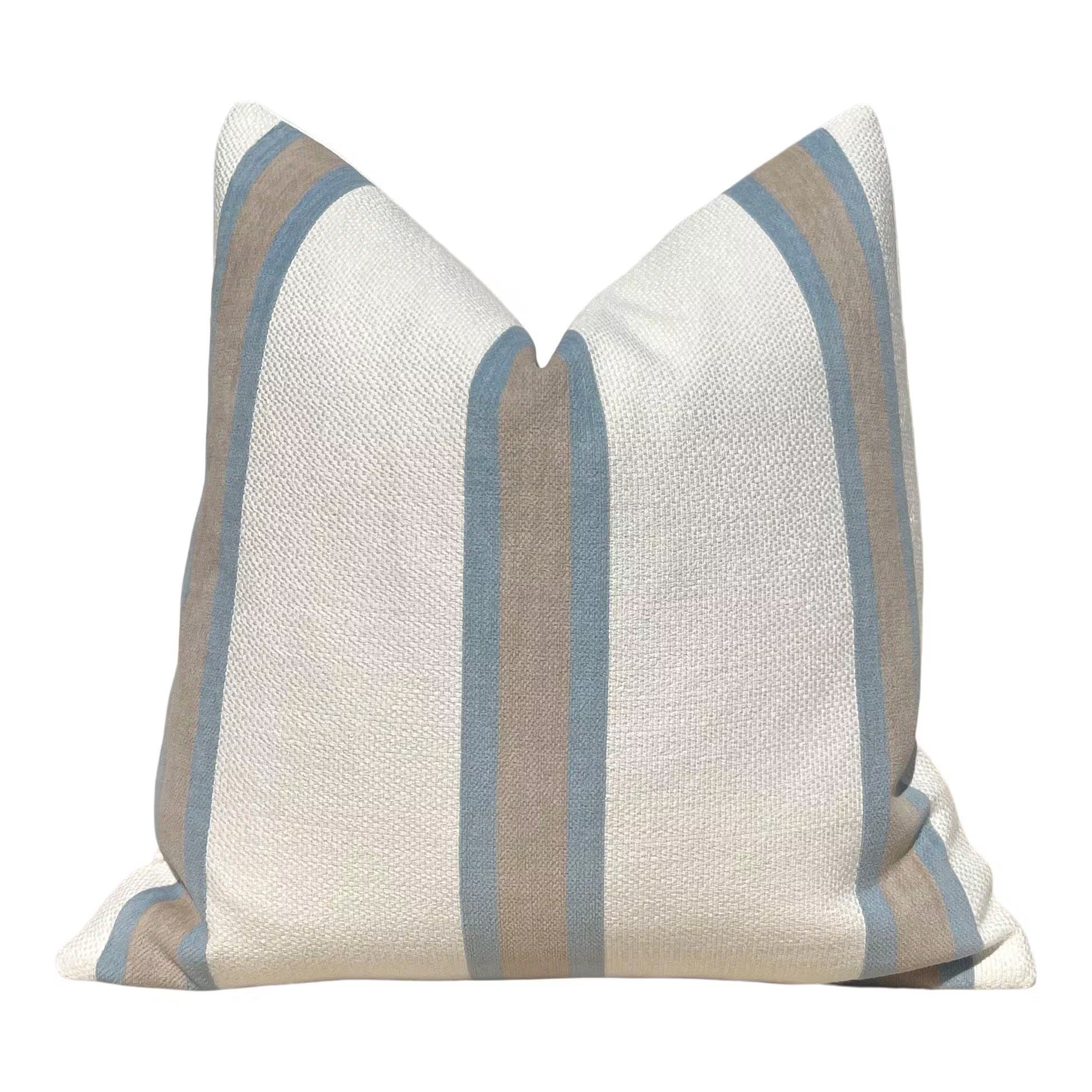Sale!!!! Price is for 2 - 16"X16" Thibaut Abito Stripe Woven Pillow Covers - Powder Blue