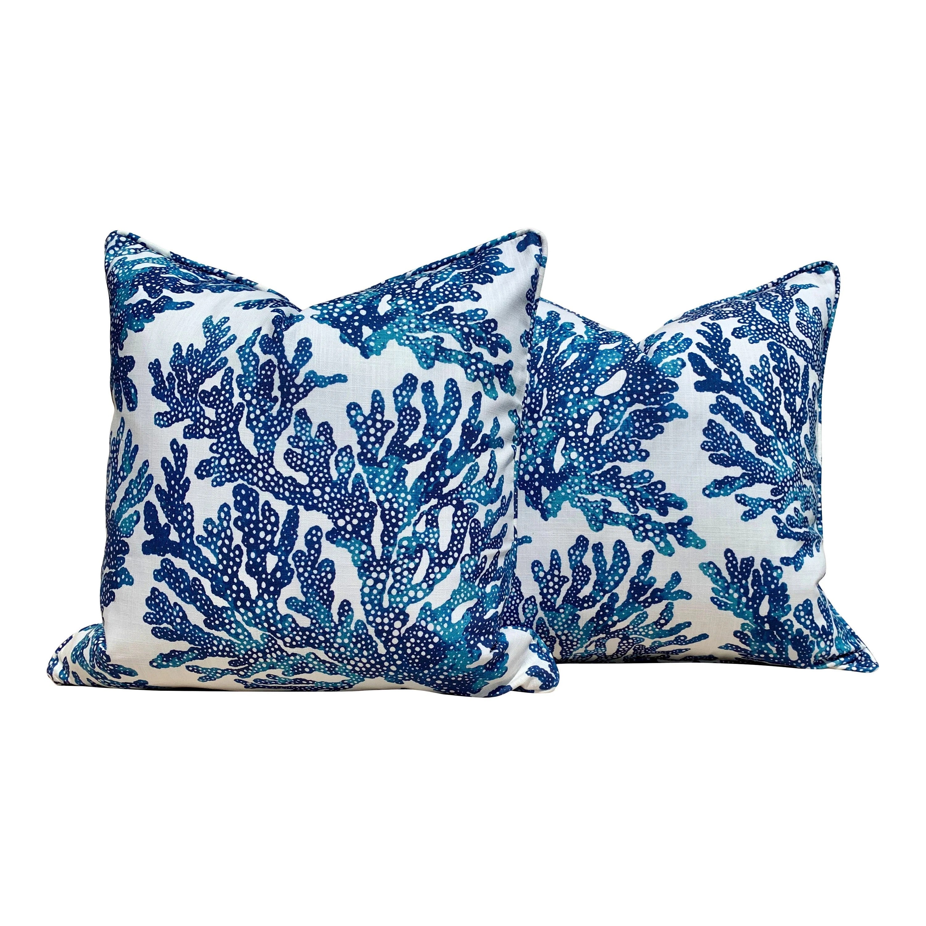 Sale!!!! Price for 2 20"X20" Ready to Ship Thibaut Marine Coral Pillow Covers - Blue