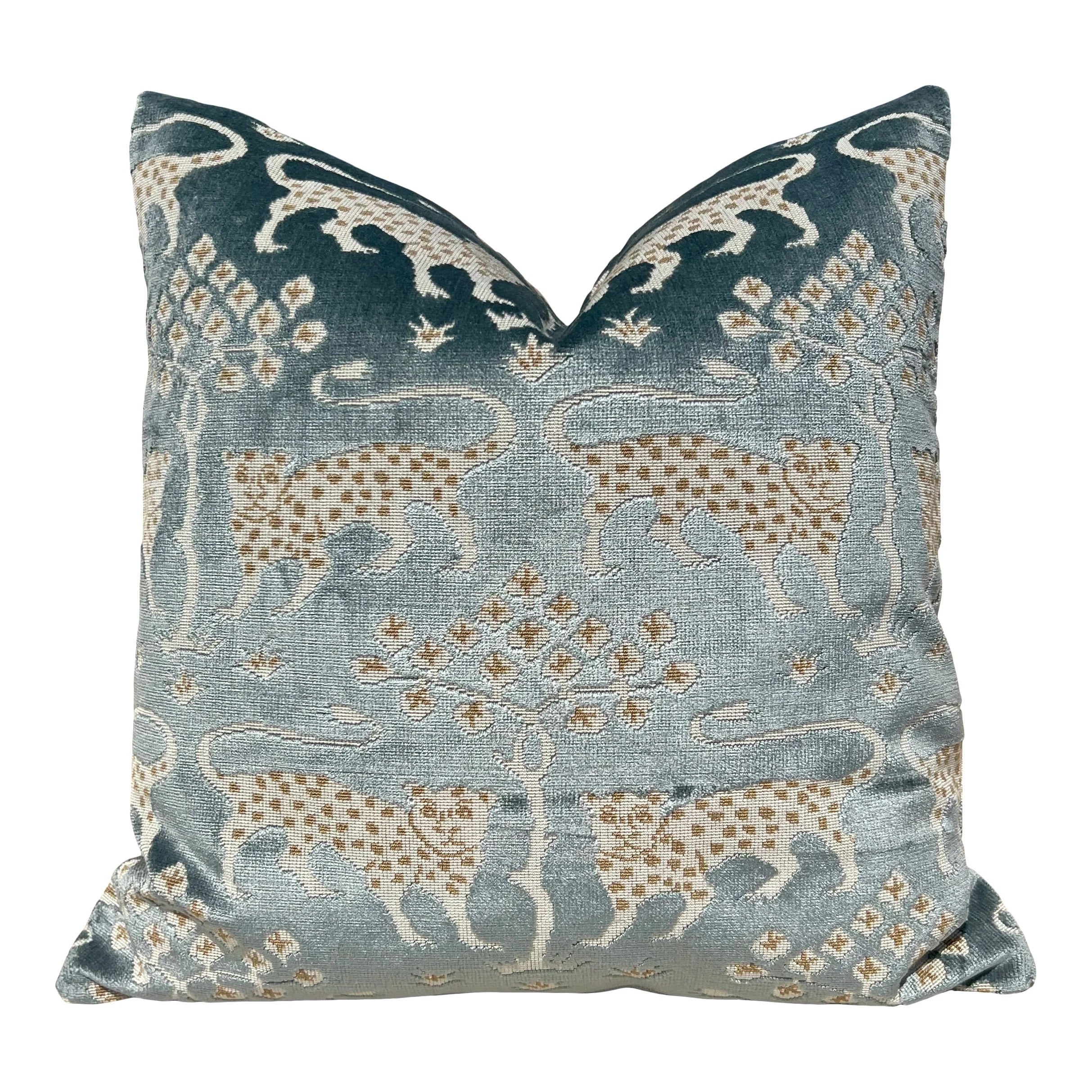 Schumacher Woodland Velvet Pillow Mineral.