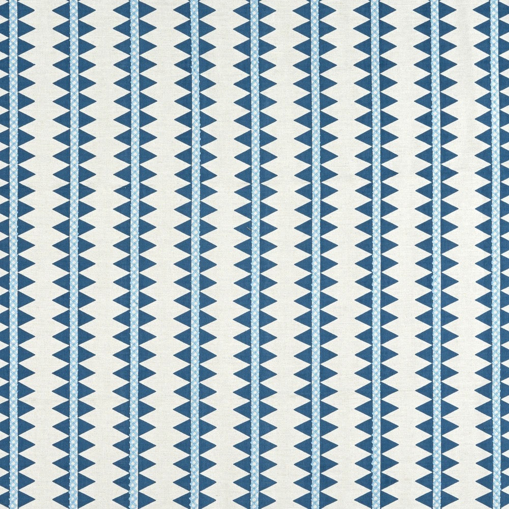 Thibaut Reno Stripe Embroidered Pillow Blue and Natural