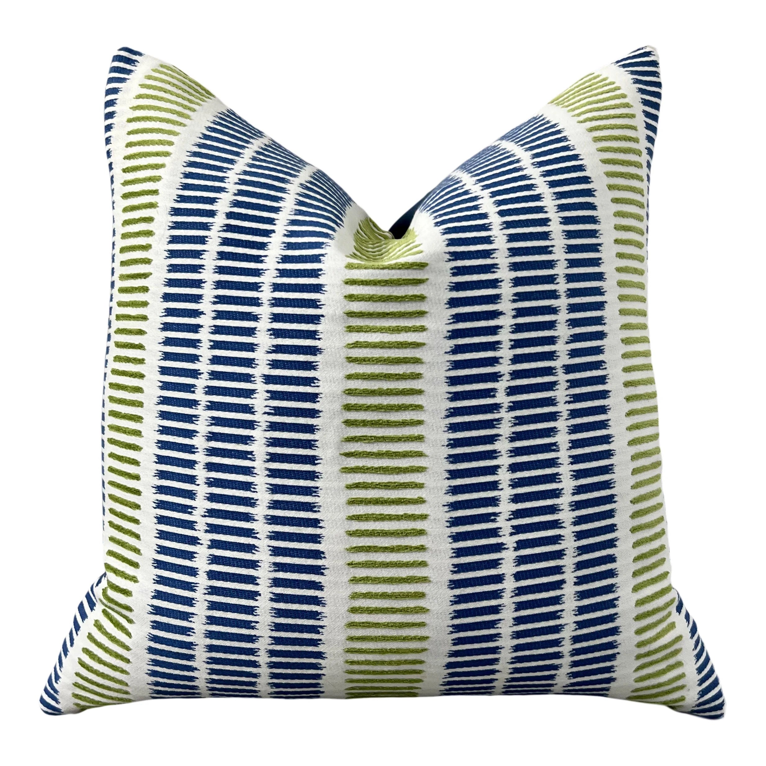 Sale!!!!! Price is for 14"X22" Ready to Ship Outdoor Thibaut Top Sail Striped Pillow Cover - Blue, Green.