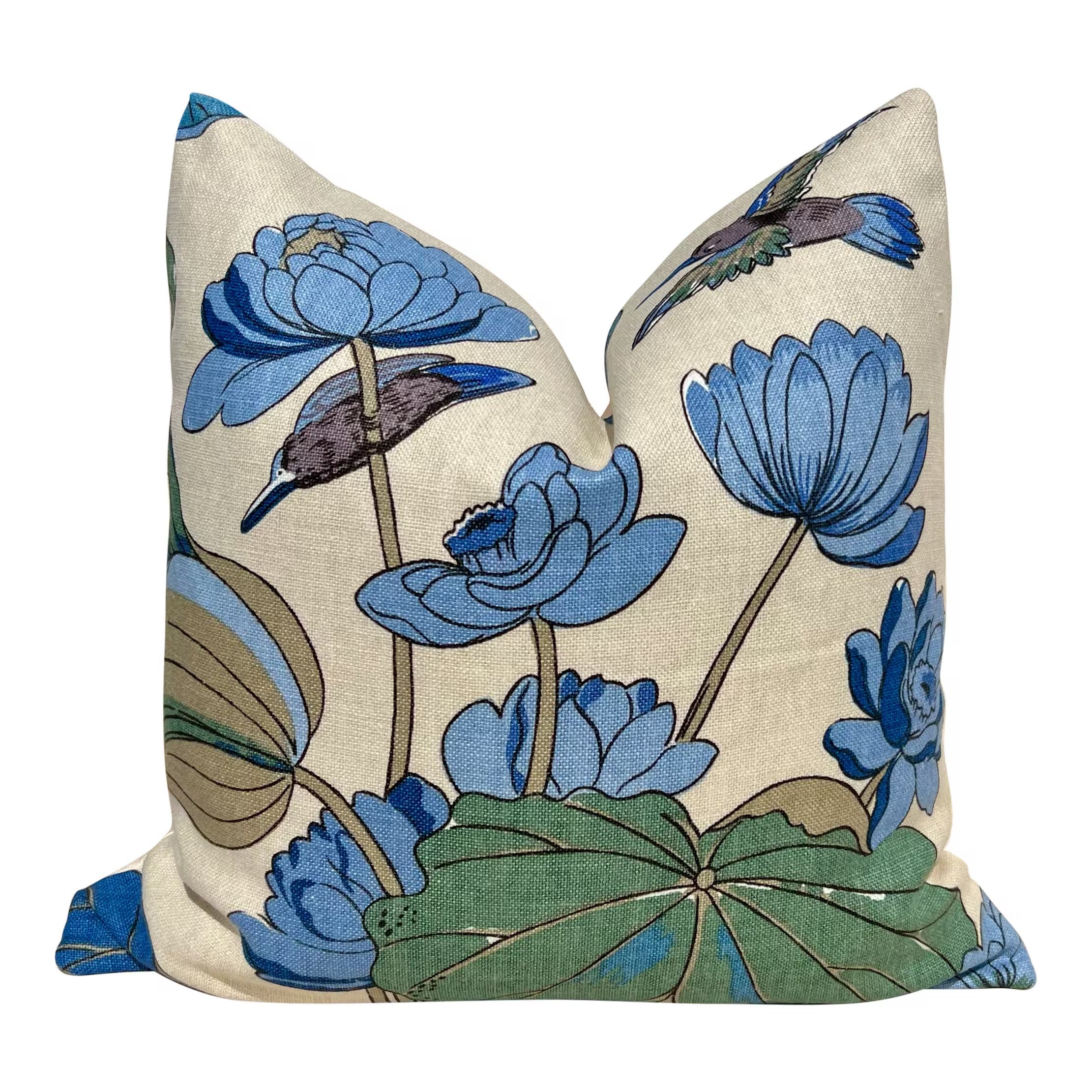 Sale!!!!! Price is for pair of 12"X20" Ready to Ship Double Sided GP & J Baker Nympheus Linen Pillow Covers - Teal