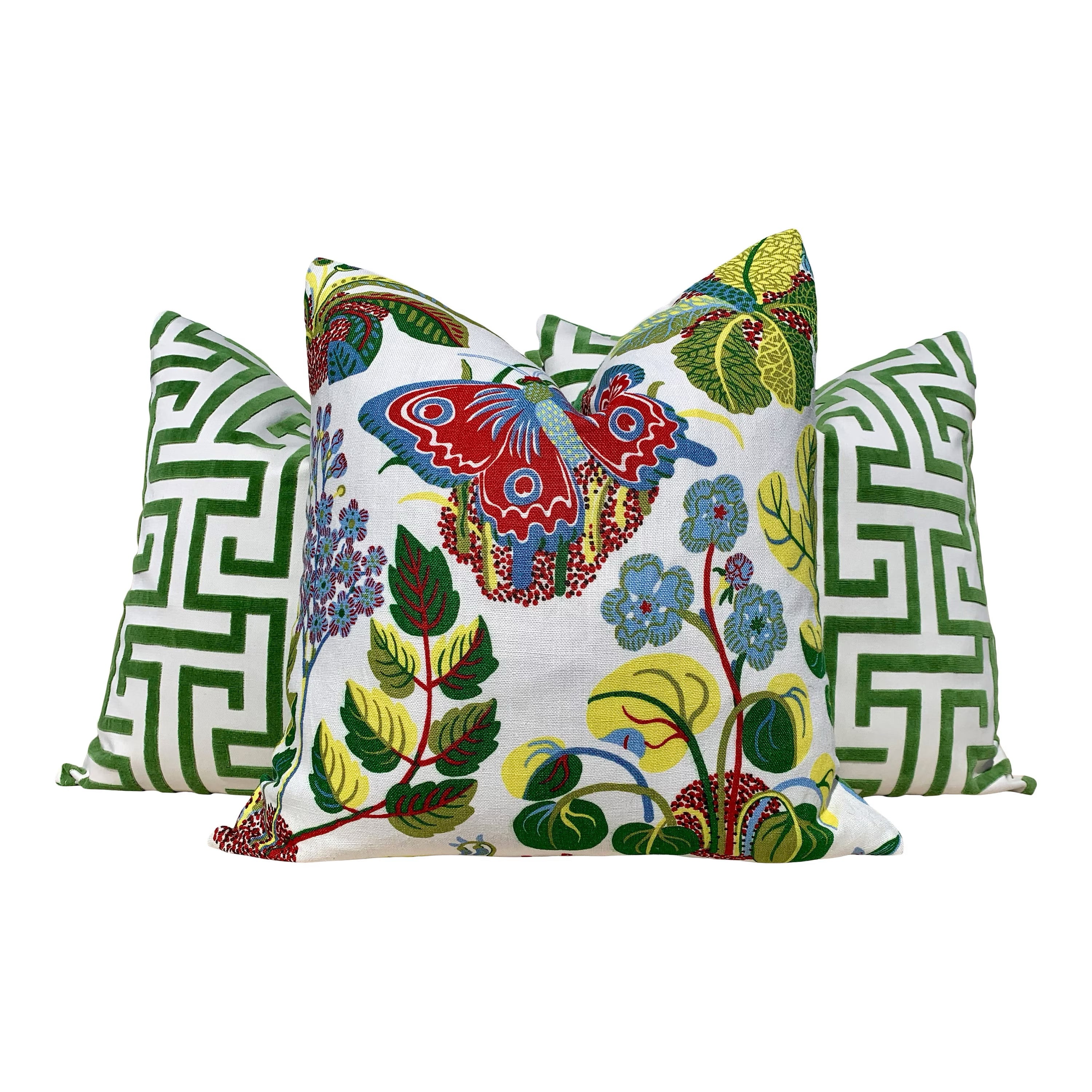 Sale!!!! Price is for 2 - 16"X16" Thibaut Ming Trail Pillow Covers in Kelly Green, Double Sided