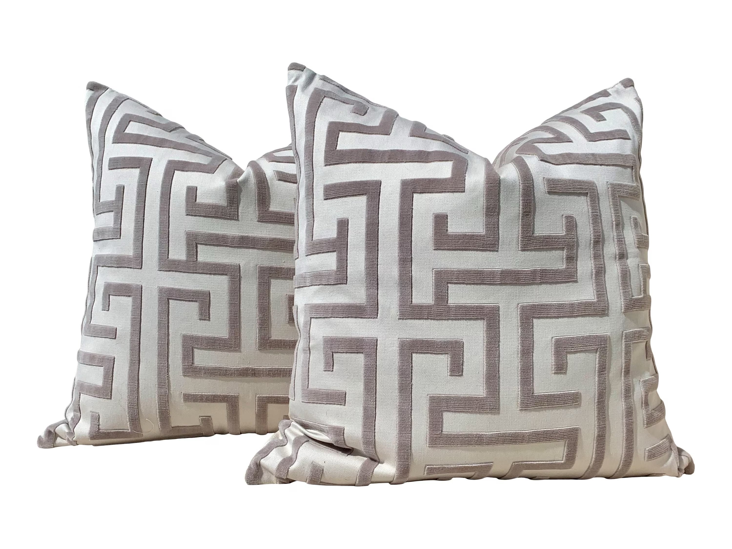 Sale!!!!!!! Price is for 2 16"X16" Thibaut Ming Trail Pillow Covers in Graige, Double Sided