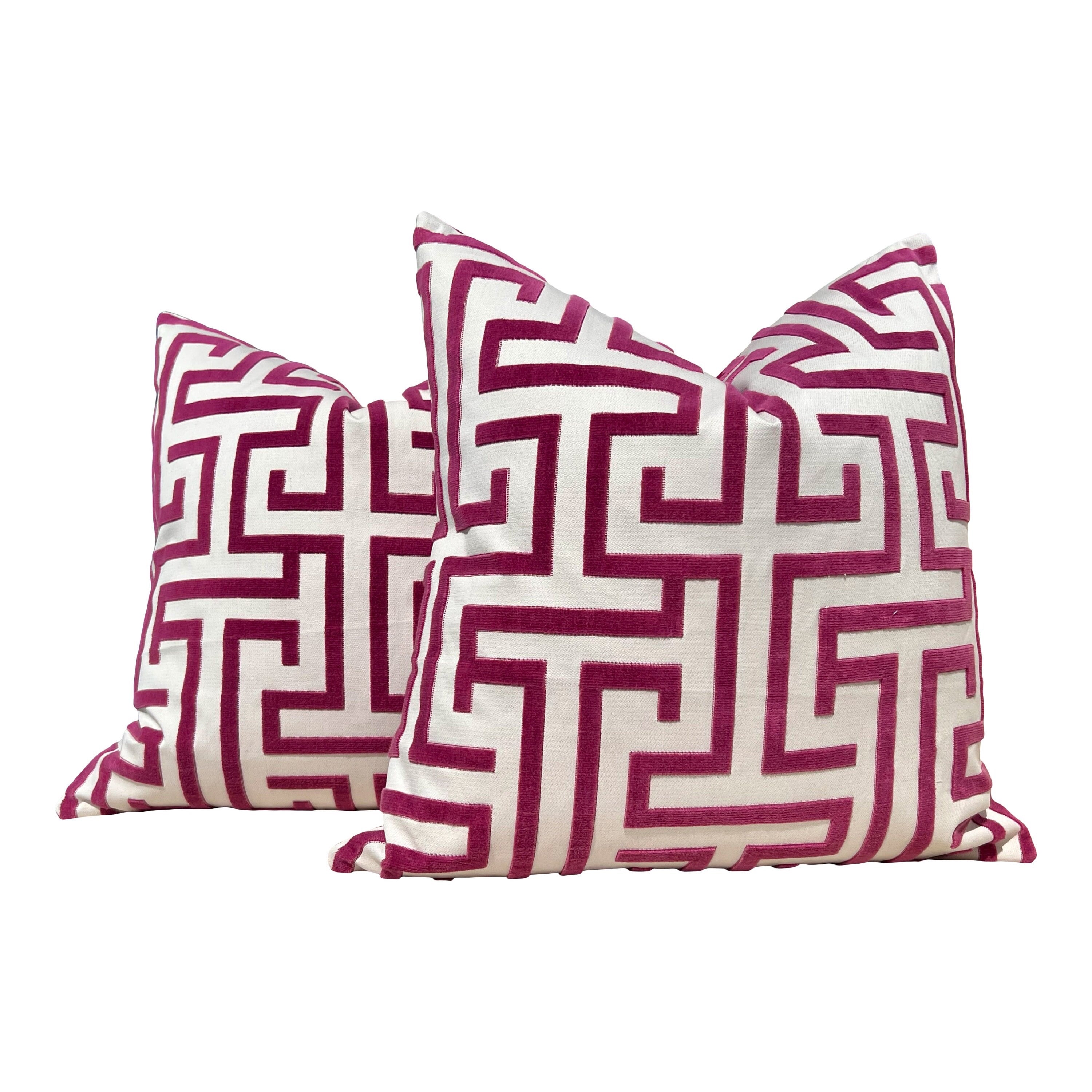 Sale!!!! Price is for 2 - 16"X16" Thibaut Ming Trail Pillow Covers in Eggplant