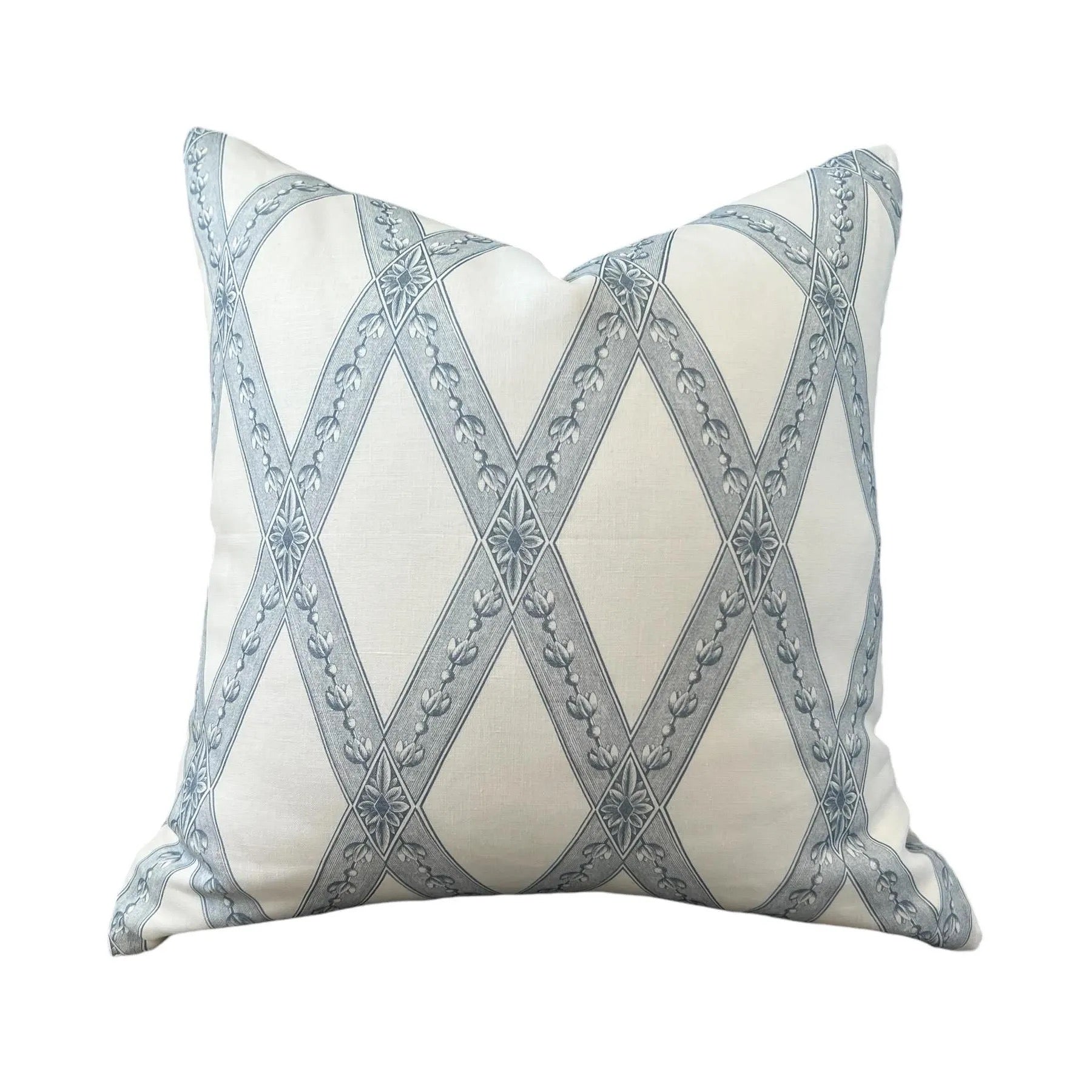 Schumacher Les Losanges Toile Pillow - Sky Blue