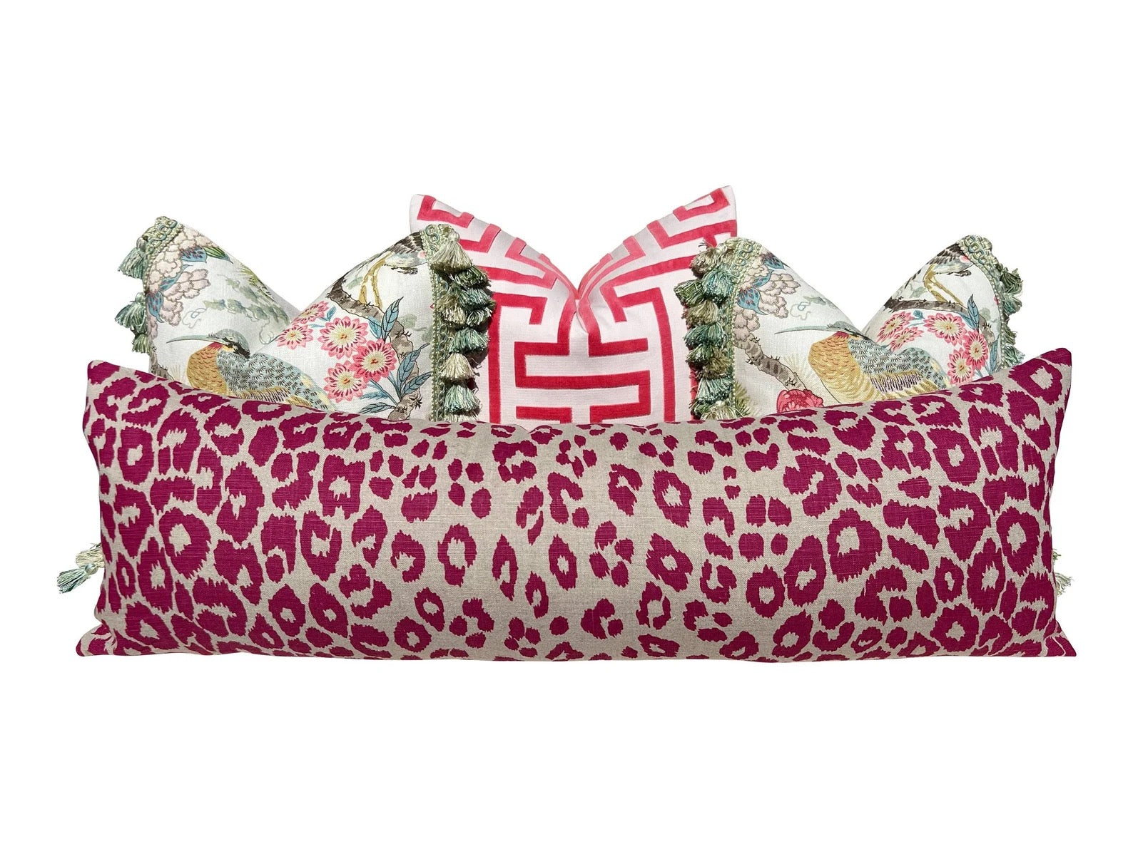 Schumacher Iconic Leopard Pillow in Fuchsia.