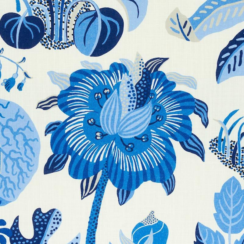 Schumacher Exotic Butterfly Outdoor Pillow in Blue.