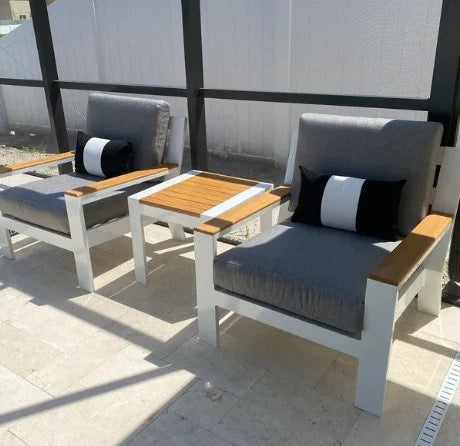 Outdoor Sunbrella Striped Pillow Cover in Black and Off White.
