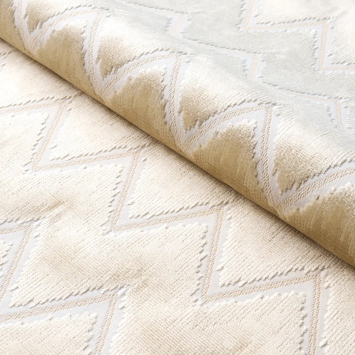 Schumacher Chevron Velvet Pillow in Champagne