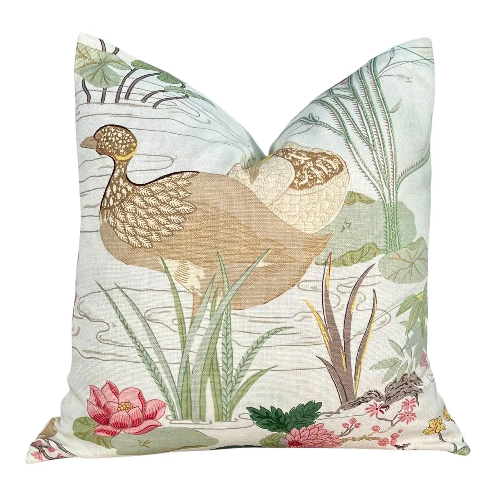 Lee Jofa Luzon Pillow in Spring.