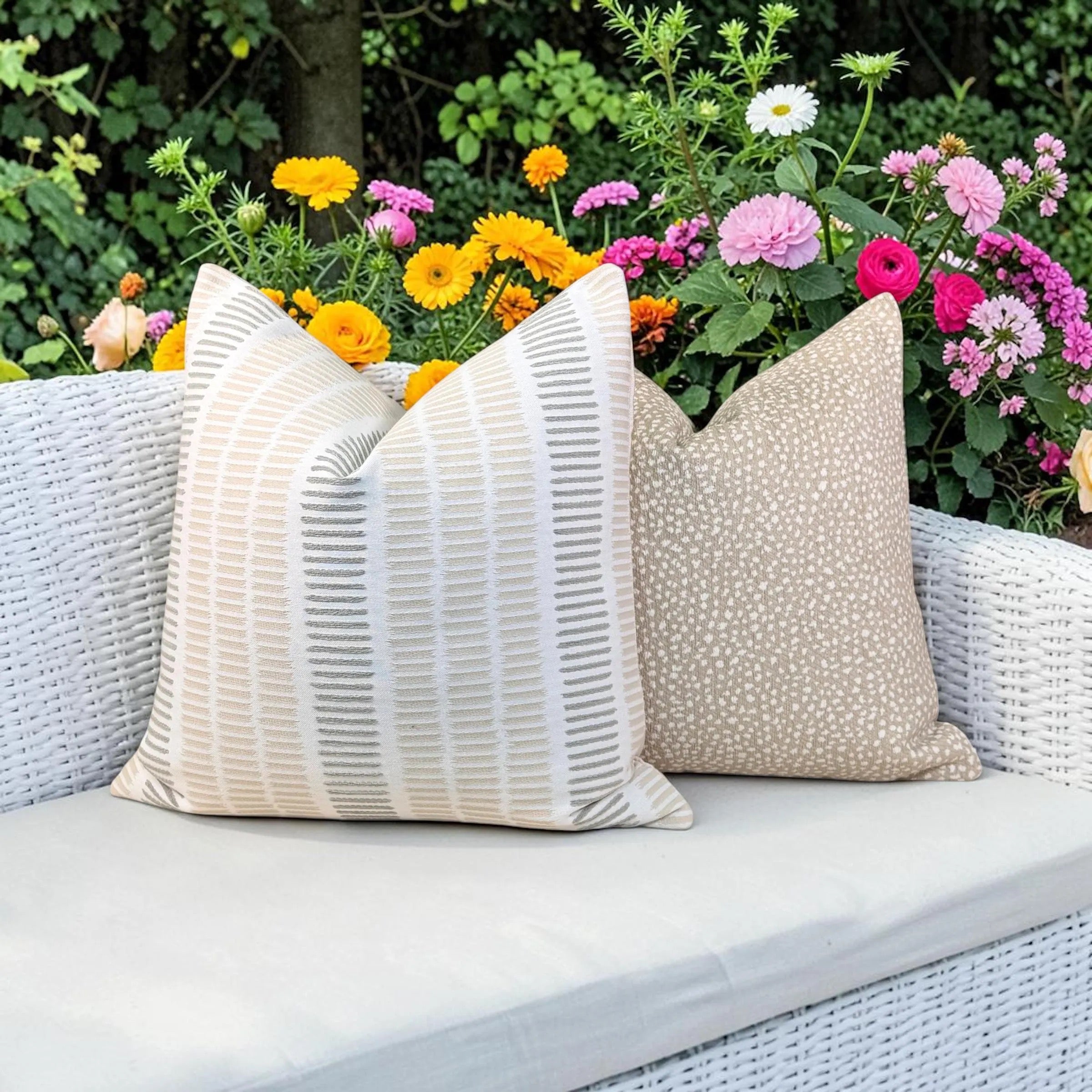 Thibaut Fawn Indoor Outdoor Pillow - Oat