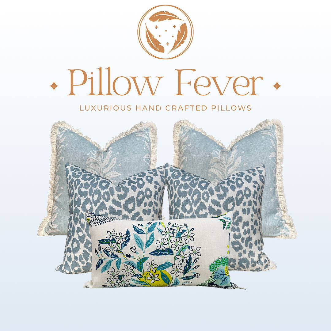 Schumacher Citrus Garden Outdoor Pillow in Pool.