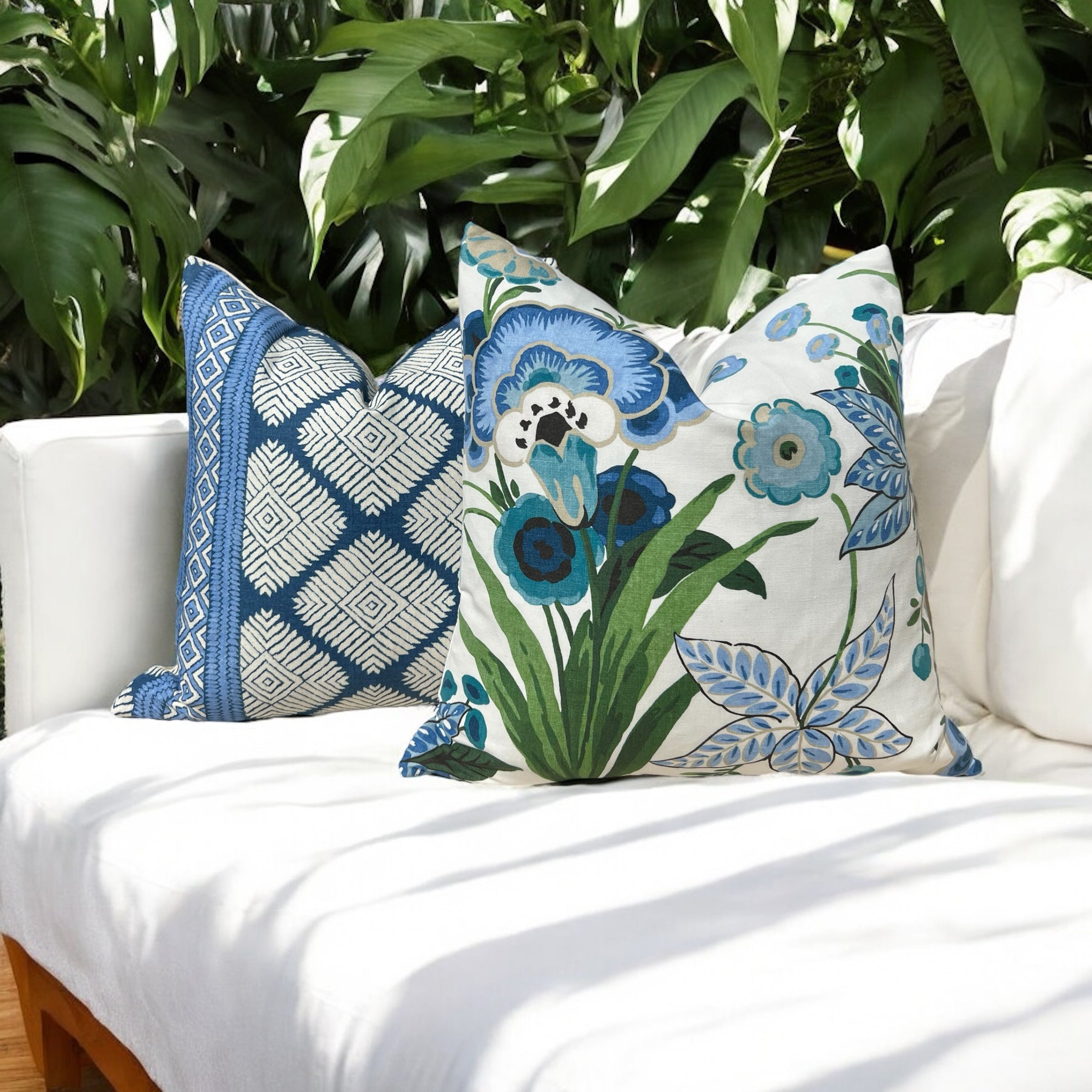 Thibaut Austin Striped Pillow in Blue.