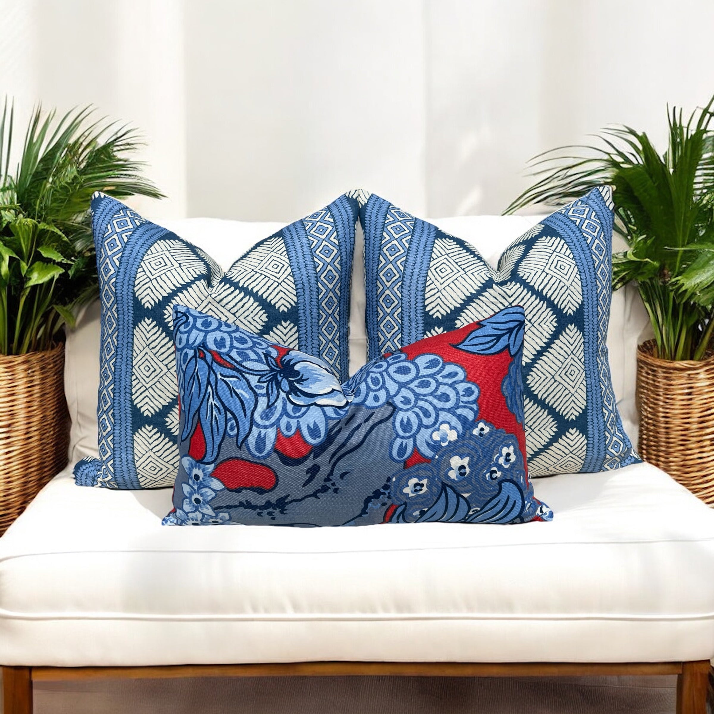 Thibaut Austin Striped Pillow in Blue.