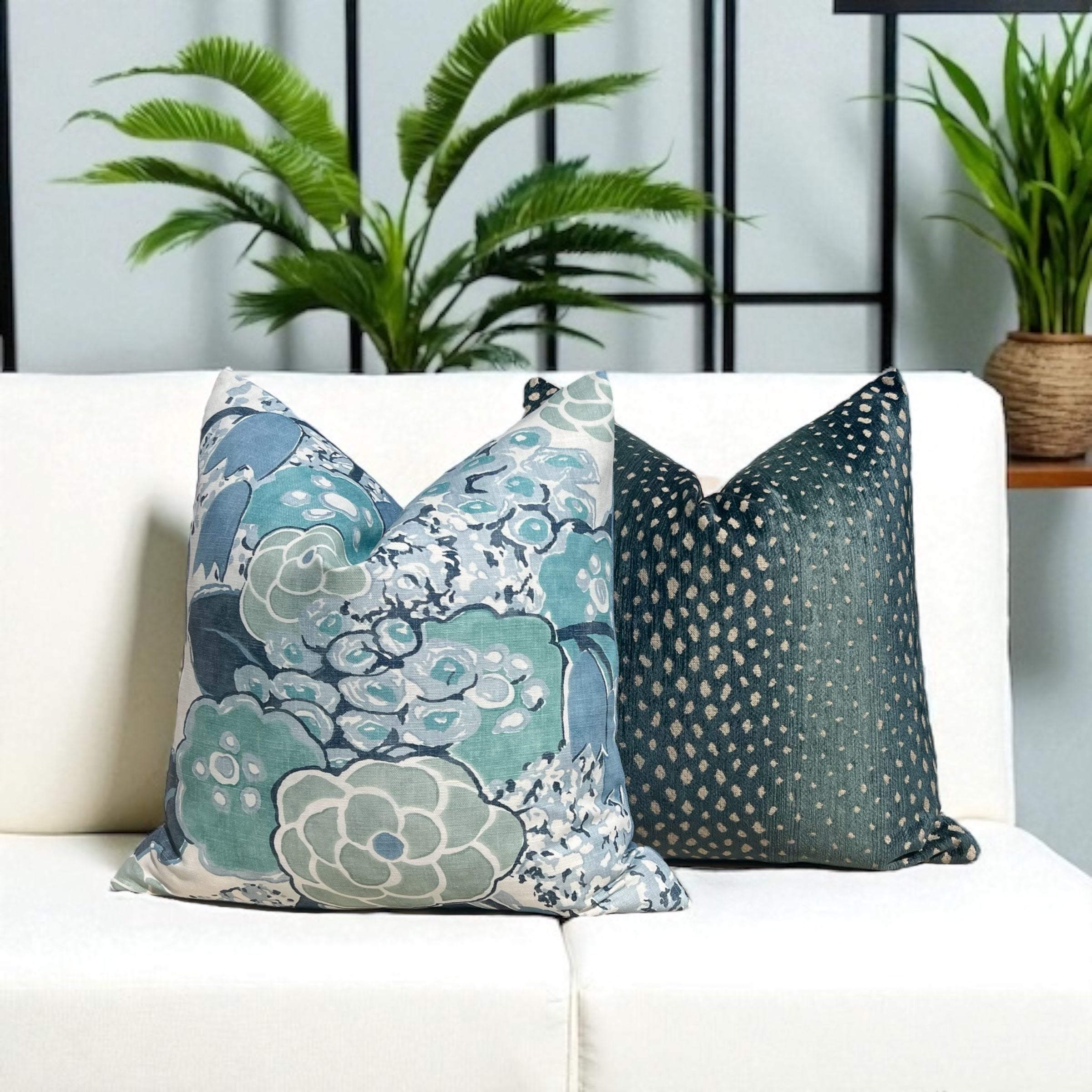 Thibaut Gazelle Woven Pillow Peacock