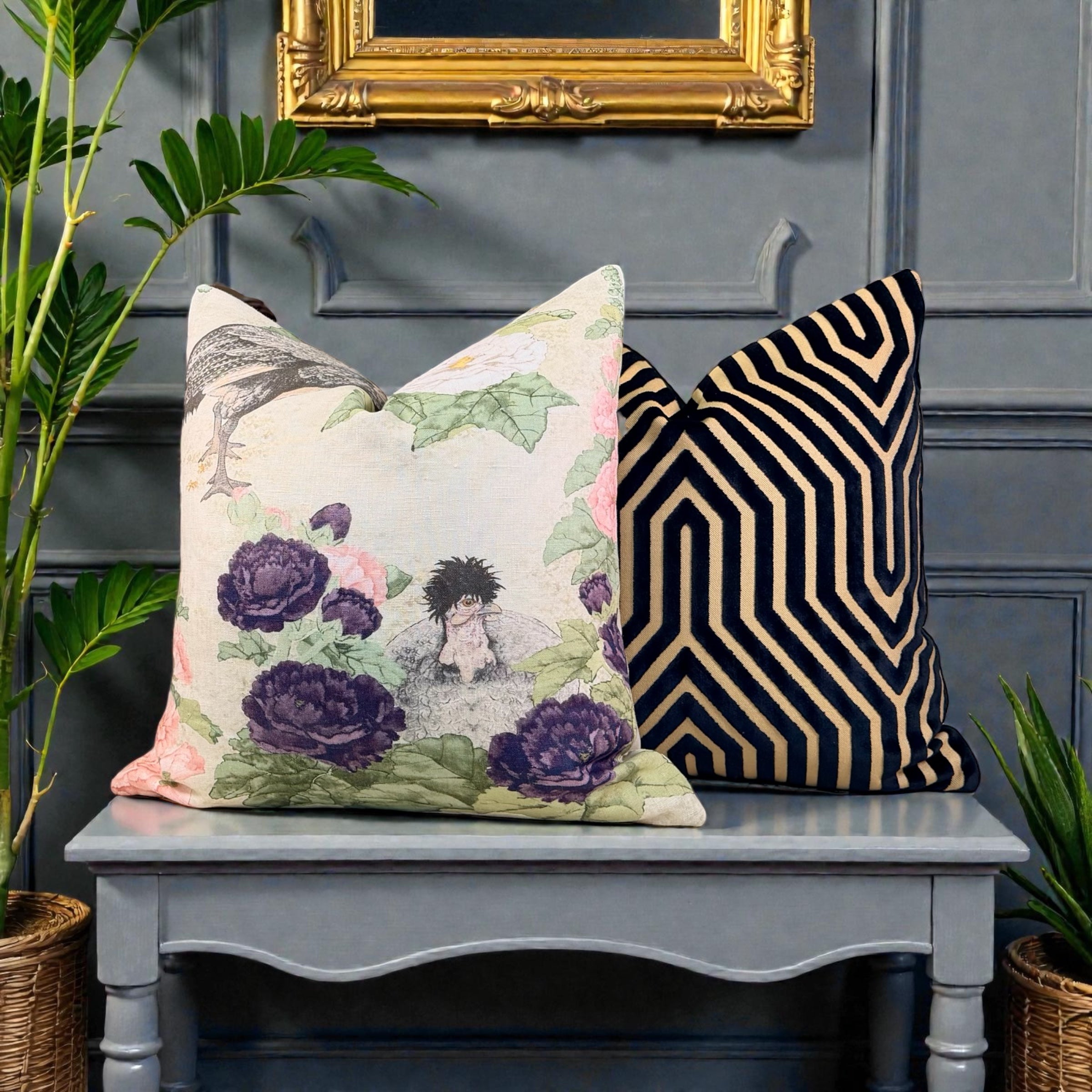 Schumacher Vanderbilt Velvet Pillow - Tortoise