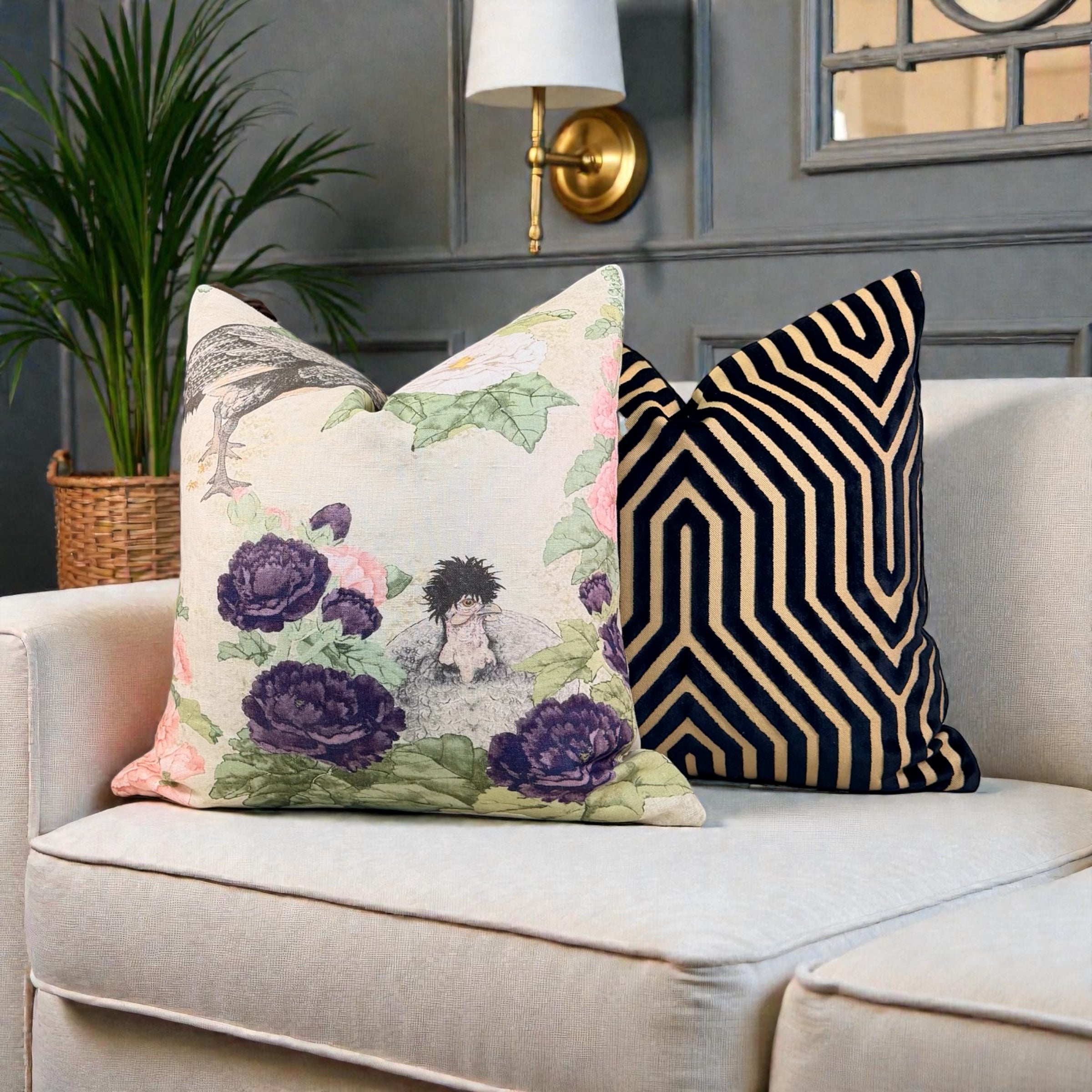 Schumacher Vanderbilt Velvet Pillow - Tortoise