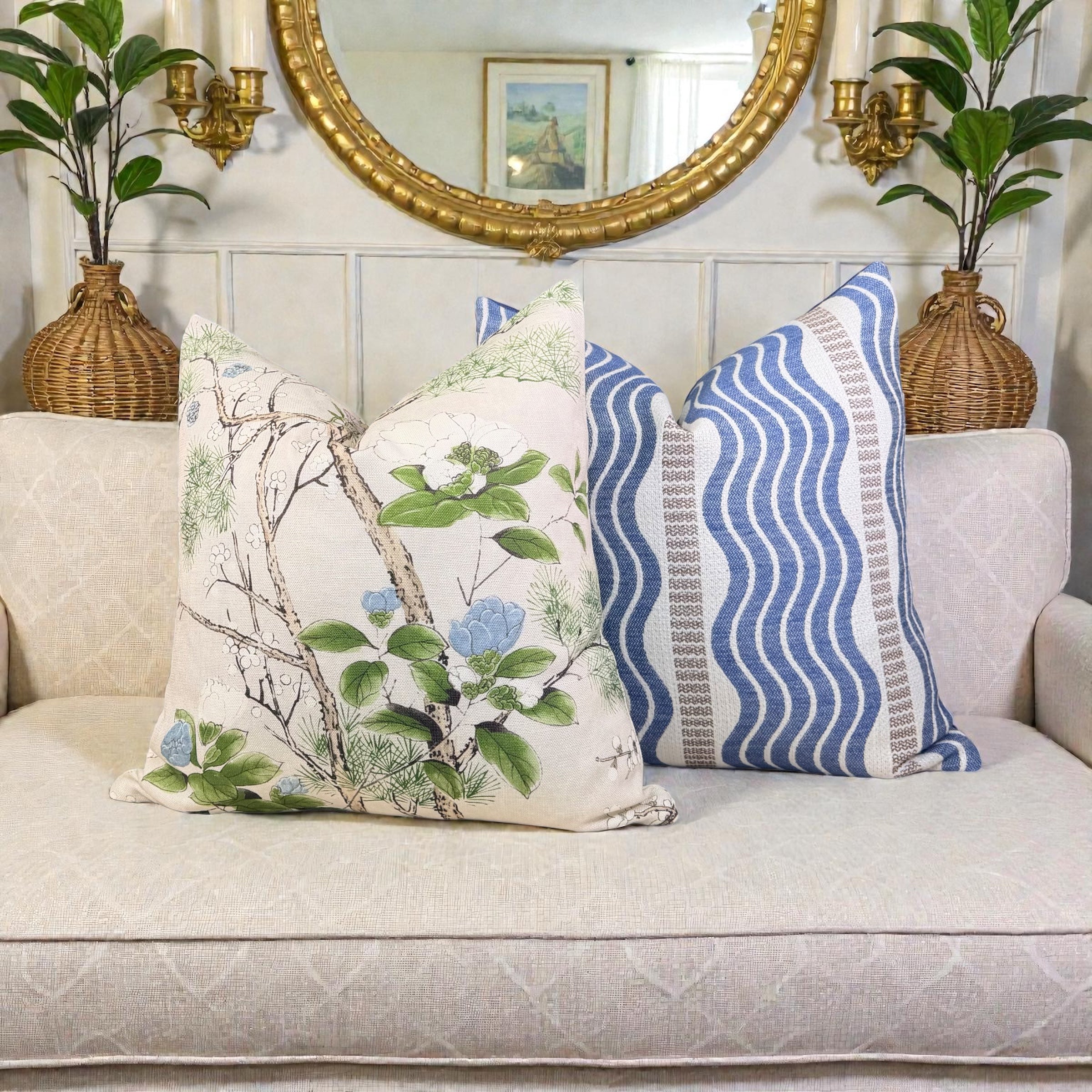 Thibaut Katsura Pillow - Cream, Lavender