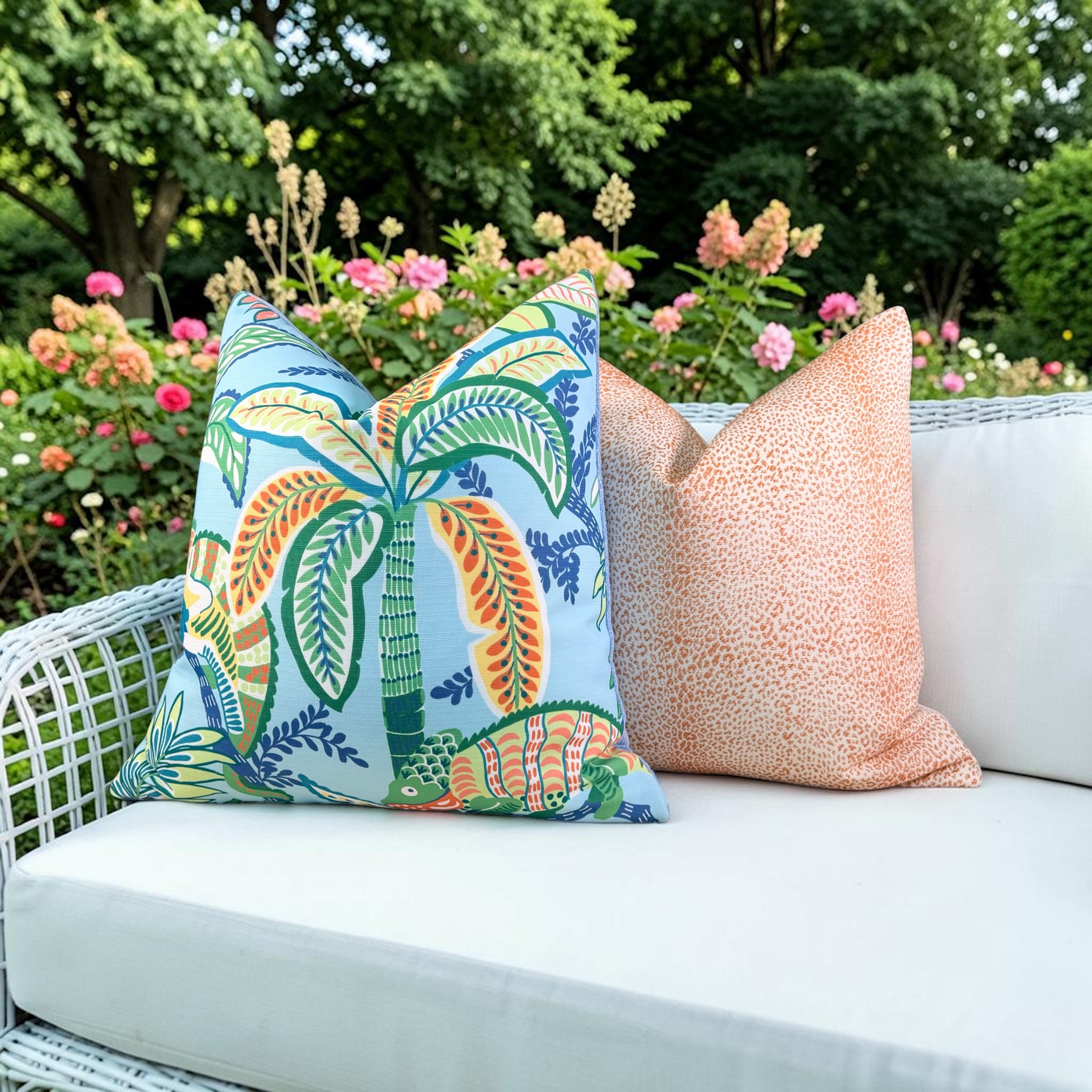 Schumacher Outdoor Mini Leopard Pillow - Orange