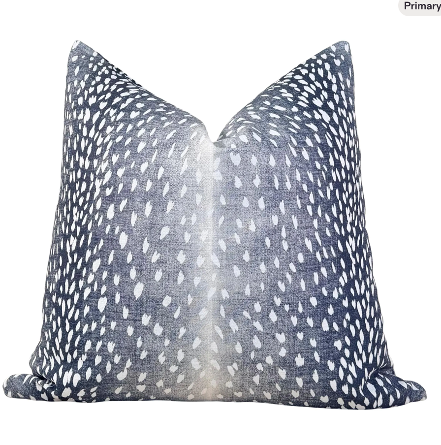 Sale!!!! Price is for 2 12"X18" Ready to Ship Designer Antelope Pillow - Navy Blue