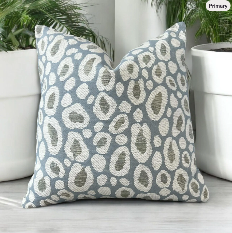 Sale!!! Price for 2 - 12"X20" Ready to Ship Thibaut Kenzo Indoor Outdoor Pillow Covers, Double Sided - Powder Blue,