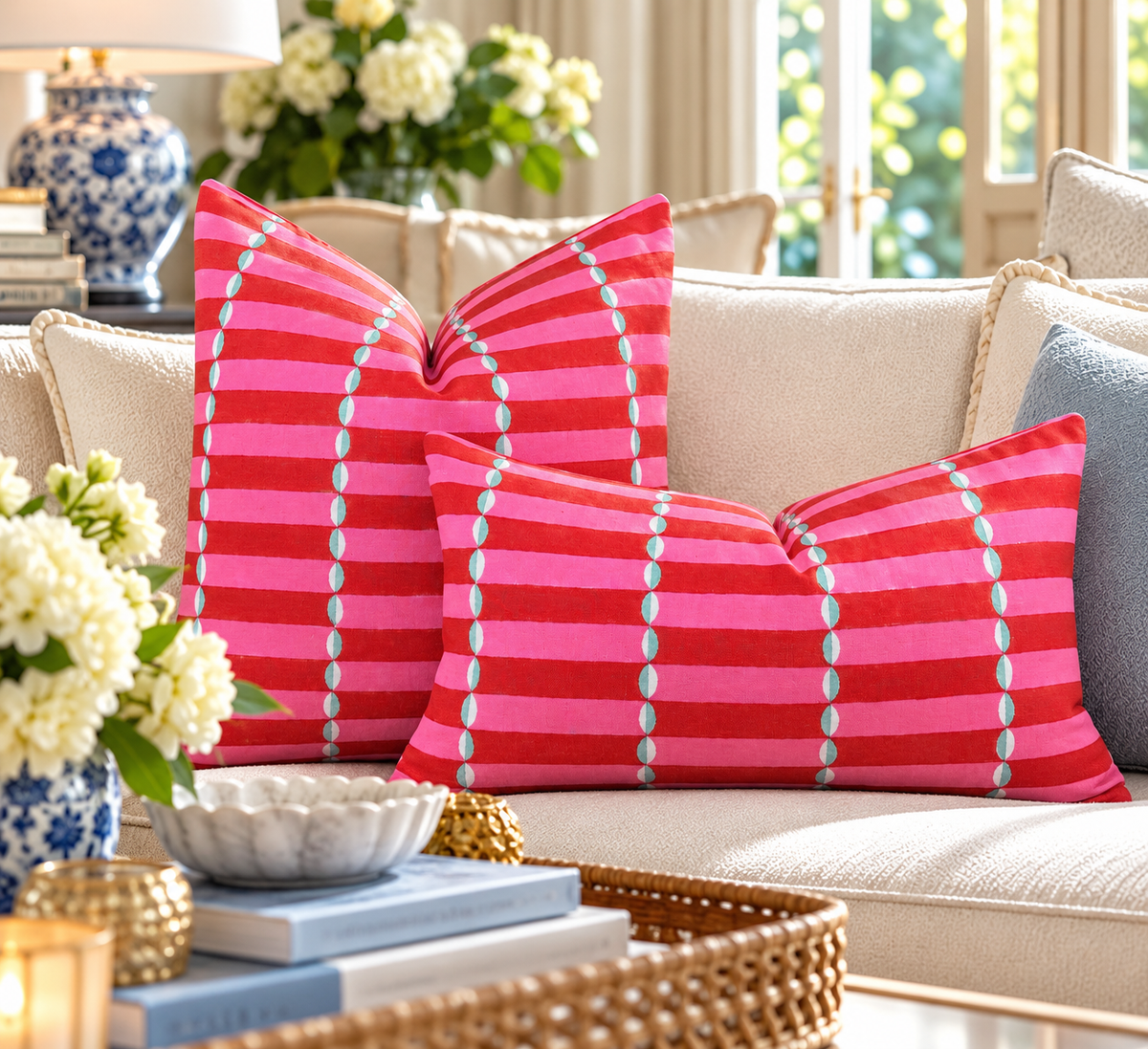 Molly Mahon Luna Linen Pillow - Pink