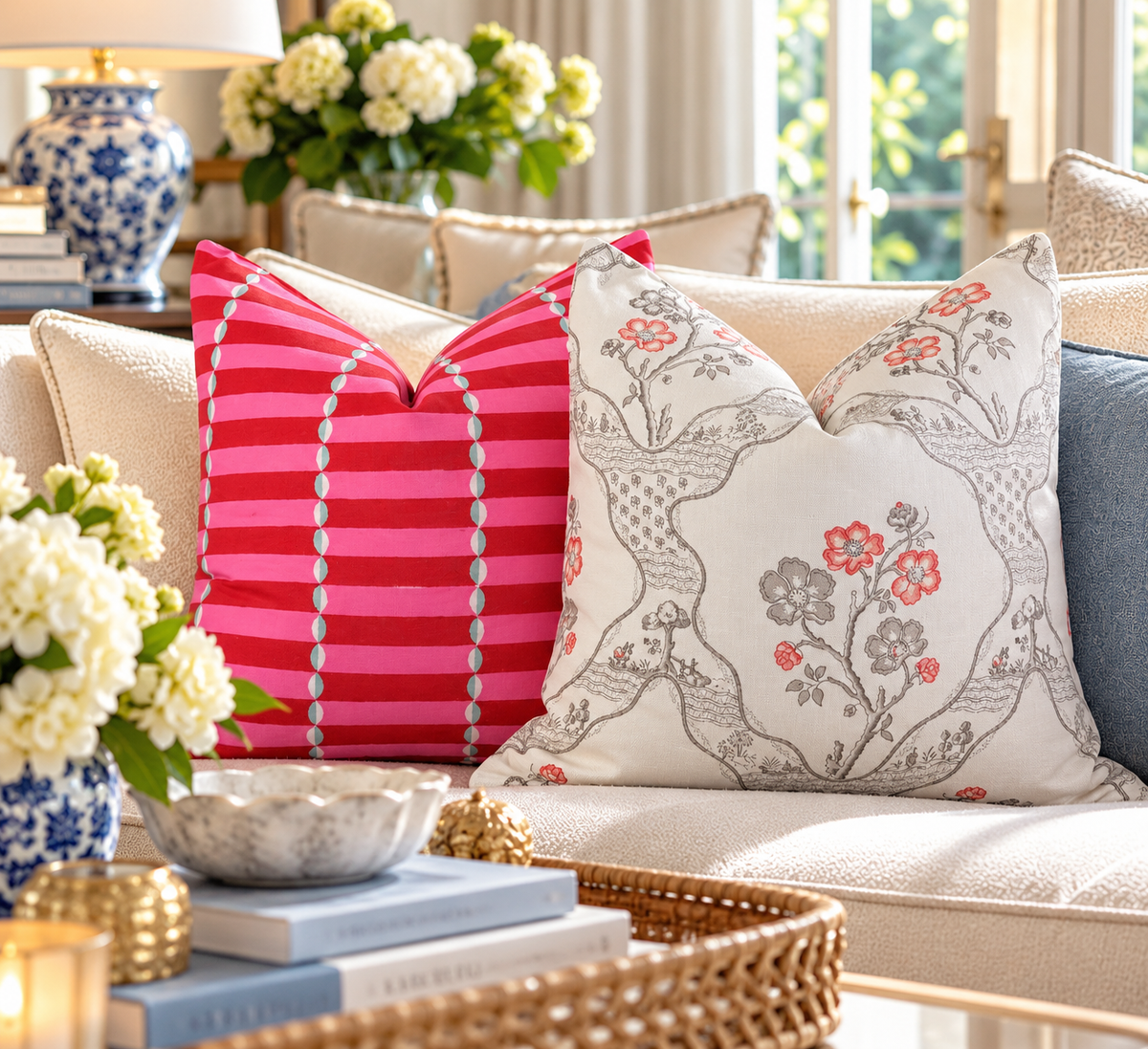 Molly Mahon Luna Linen Pillow - Pink