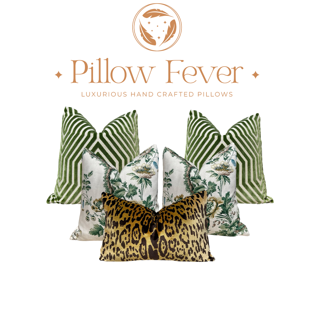 Schumacher Vanderbilt Velvet Pillow in Lettuce Green.