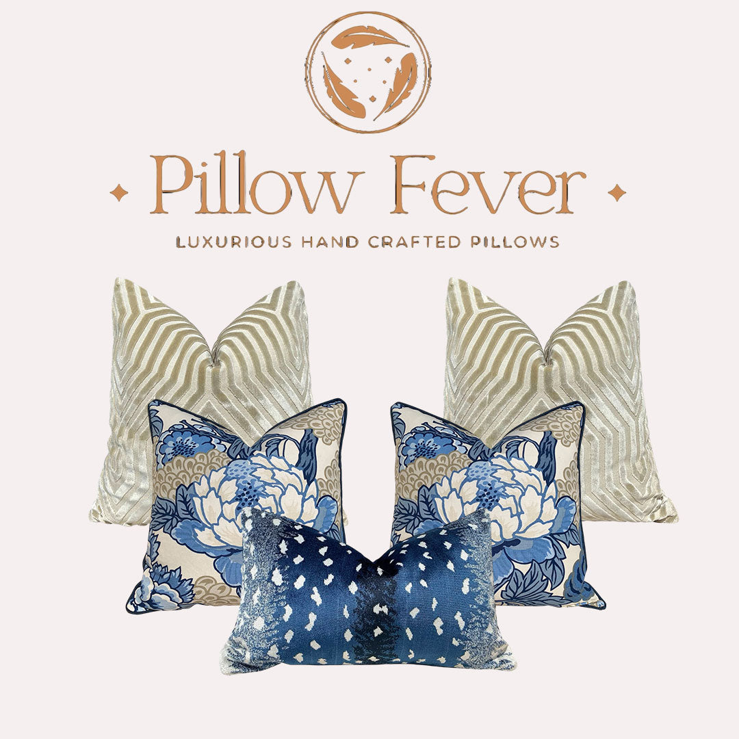 Thibaut Honshu Pillow - Blue, White, Beige