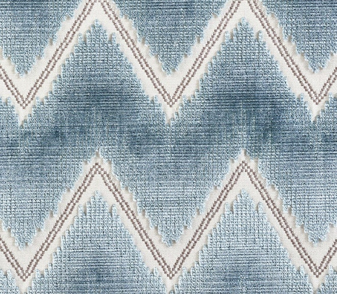 Schumacher Chevron Velvet Pillow in Mineral. Designer Zig Zag Velvet Cushion Cover, Modern Accent Pillows, Contemporary Geometric Pillows