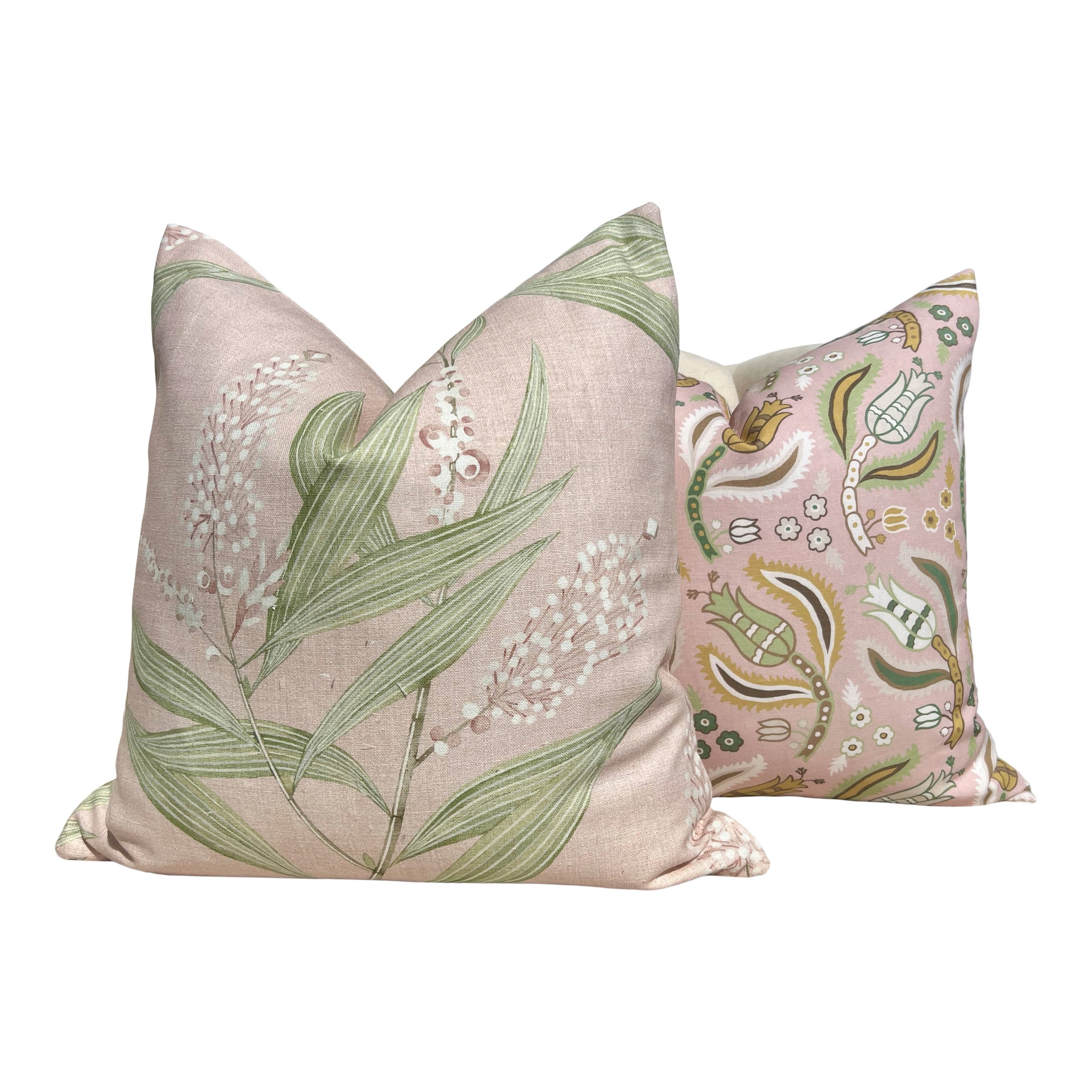 Schumacher Zanzibar Trellis Pillow in Blush. Designer Geometric Pillows, High End Blush Pillow Covers, Accent Throw Pillows, Euro Sham Cover