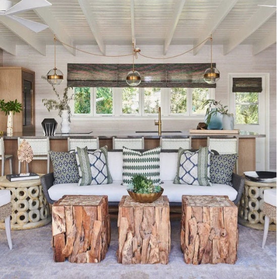 Thibaut Reno Stripe Embroidered Pillow in Green, Navy Blue, Luxury Designer Accent Cushion, Modern Geometric Throw Pillow, Euro Sham Cover