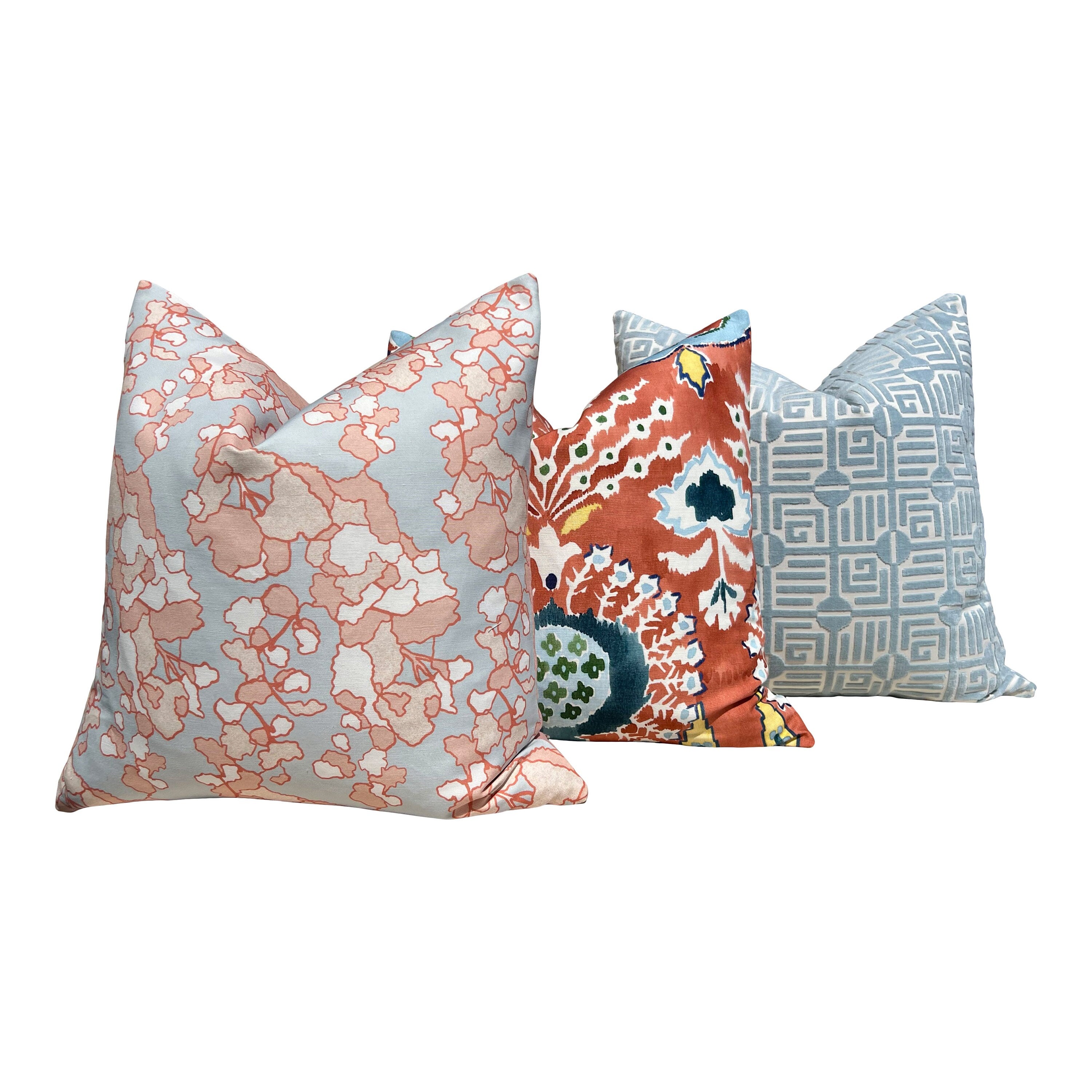 Thibaut Mendoza Suzani Pillow in Coral. Decorative High End Pillow Covers, Euro Sham Cover, Accent Lumbar Pillows, Medallion Pillow