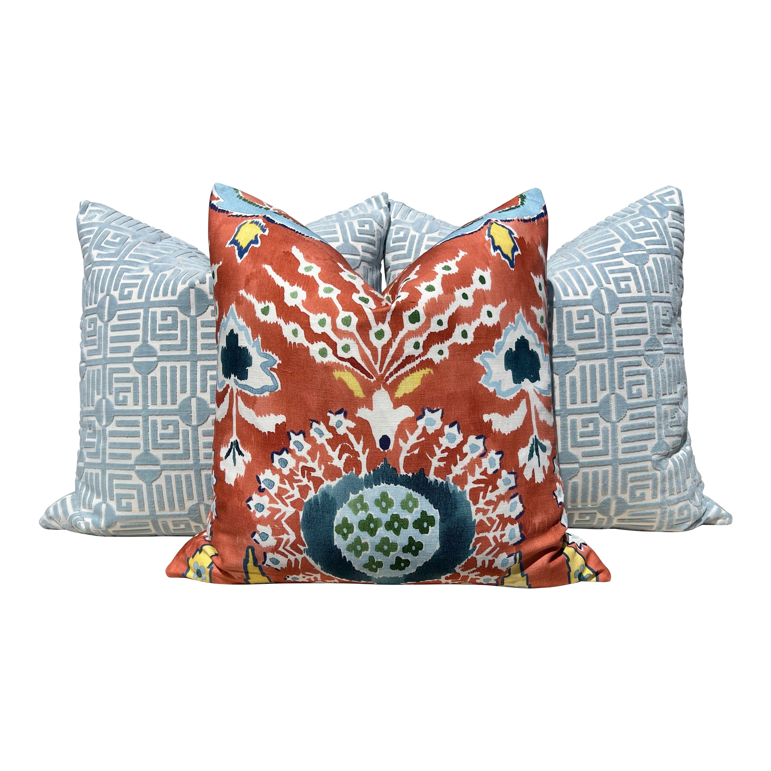 Thibaut Mendoza Suzani Pillow in Coral. Decorative High End Pillow Covers, Euro Sham Cover, Accent Lumbar Pillows, Medallion Pillow