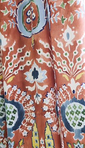 Thibaut Mendoza Suzani Pillow in Coral. Decorative High End Pillow Covers, Euro Sham Cover, Accent Lumbar Pillows, Medallion Pillow