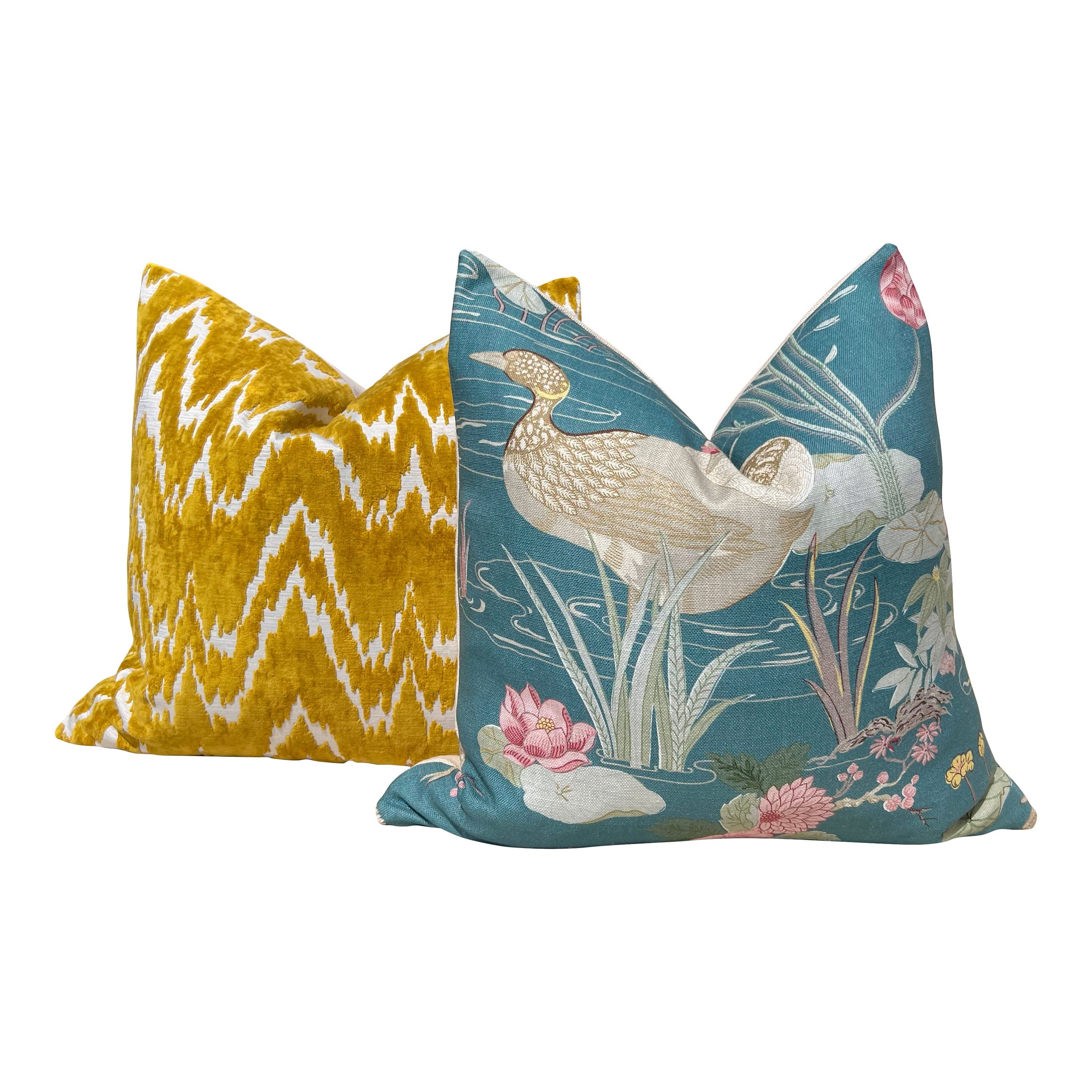 Designer Mustard Velvet ZigZag Pillow, Luxury Plush Chevron Throw Cushion, High End Flamestich Geometric Accent Pillow