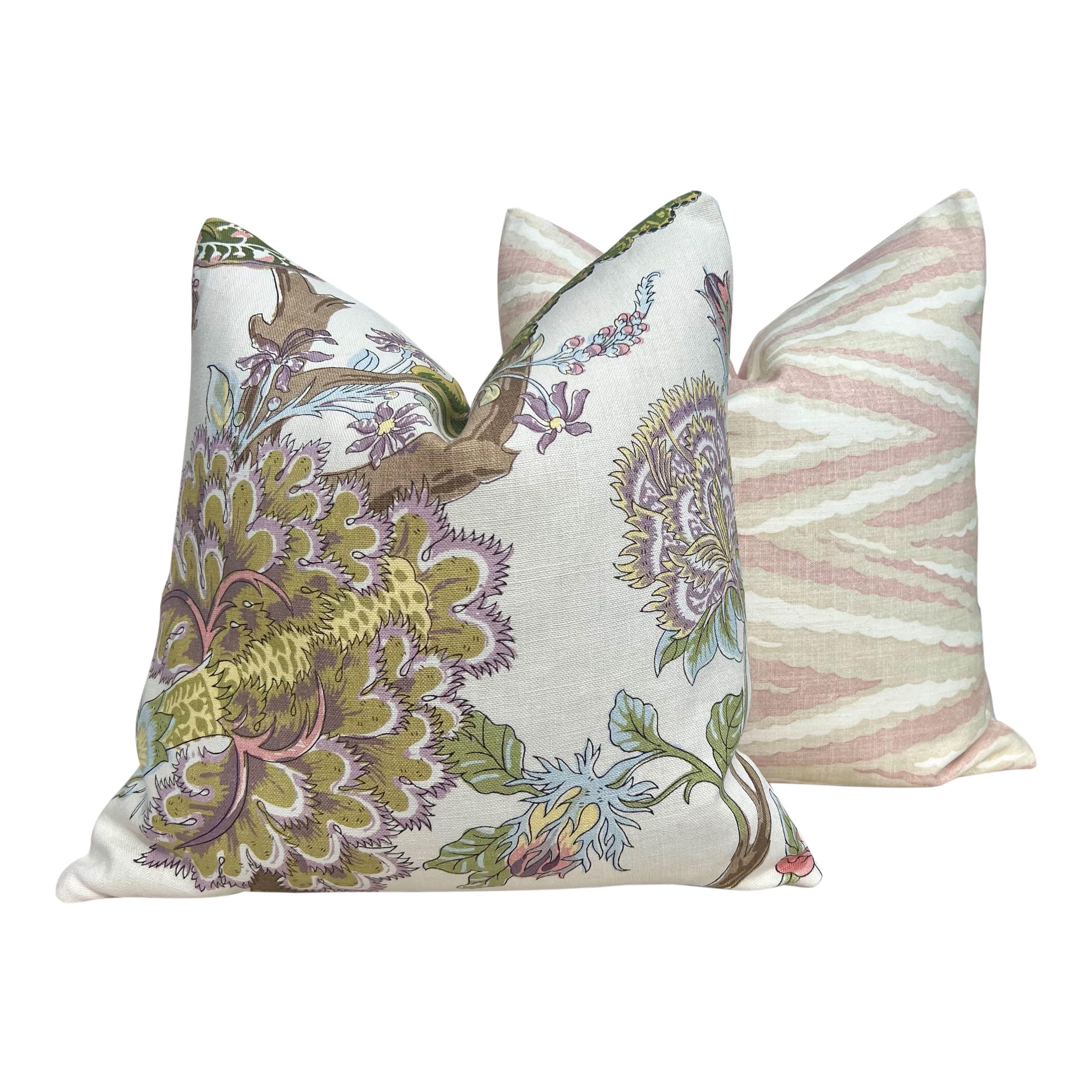 Thibaut Highland Peak in Blush. Designer Pillows, High End Pillows, Zig Zag Pillow in Pastel Colors, Accent Beige Blush Cushion Cover